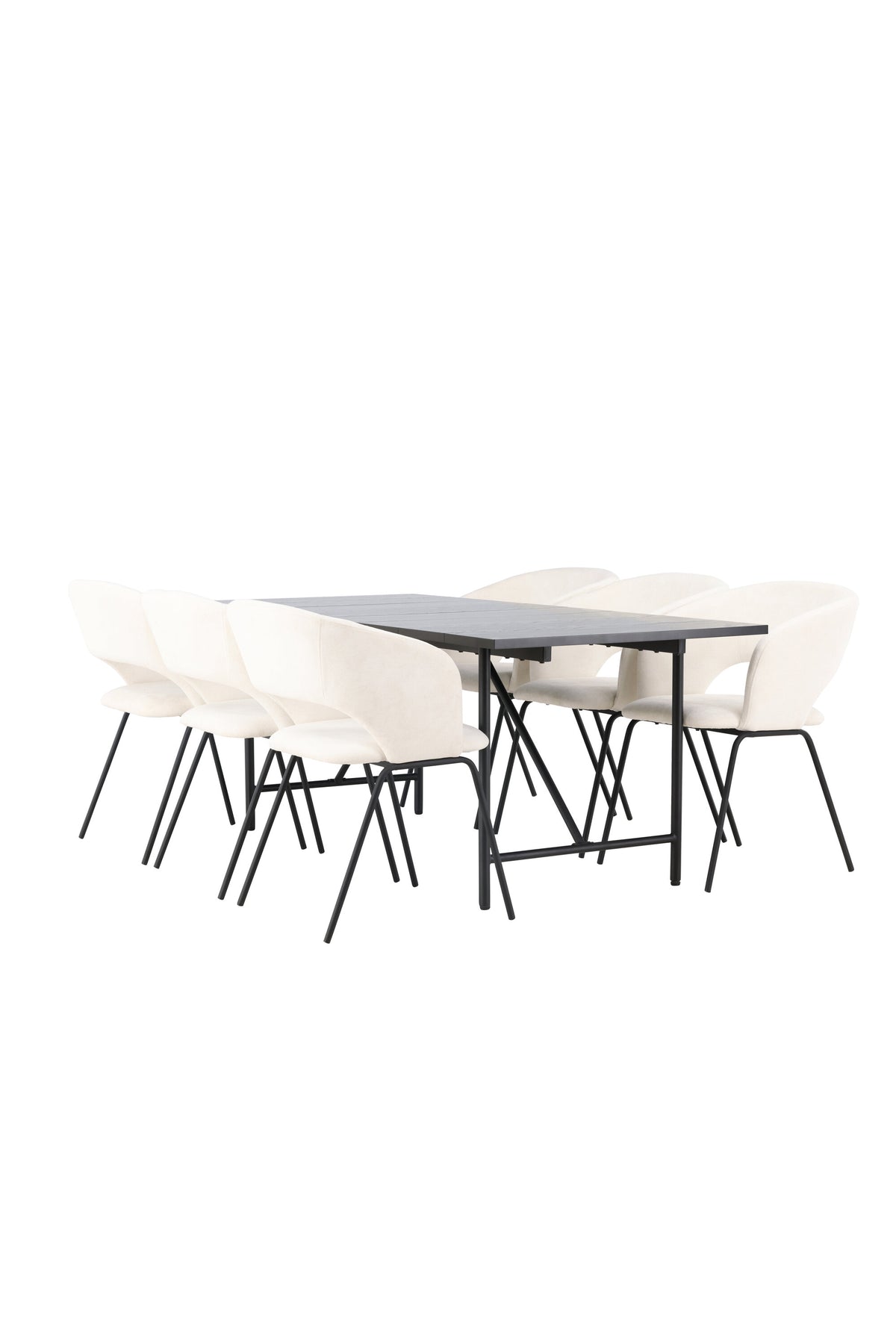 Astrid Esszimmerset + Day 200cm/6St. in Schwarz, gebrochenes Weiss präsentiert im Onlineshop von KAQTU Design AG. Esszimmerset ist von Venture Home