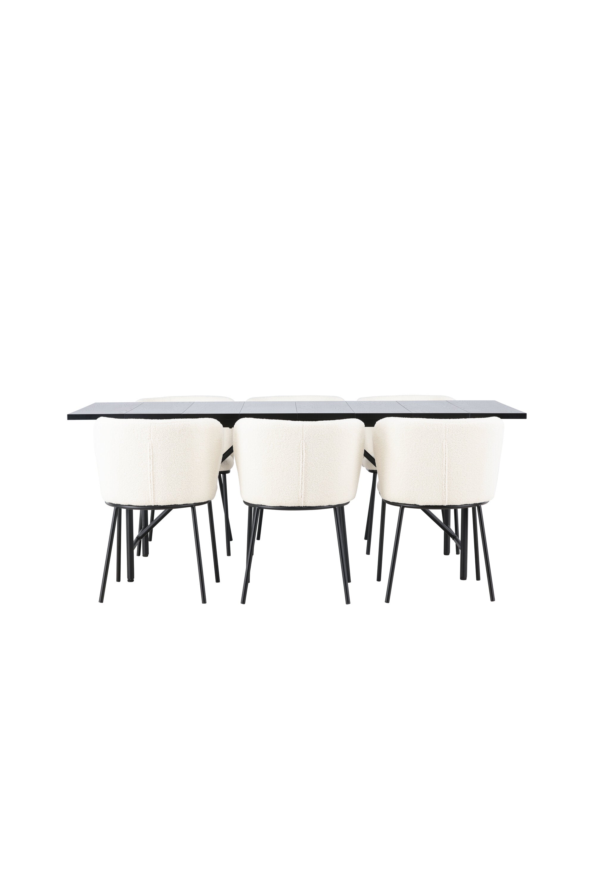 Astrid Esszimmerset + Edina 200cm/6St. in Schwarz-Weiss präsentiert im Onlineshop von KAQTU Design AG. Esszimmerset ist von Venture Home