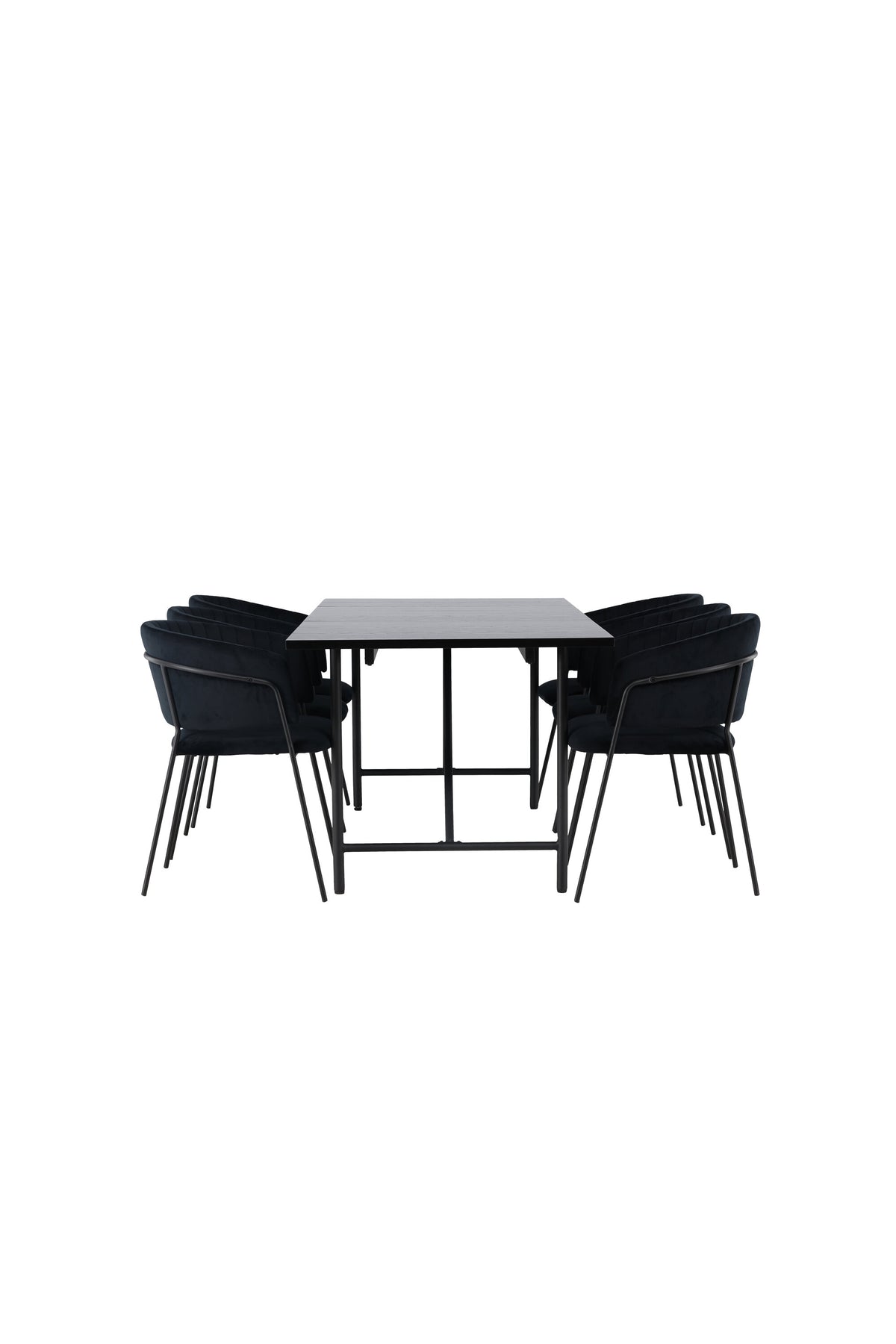 Astrid Esszimmerset + Selma 200cm/6St. in Schwarz präsentiert im Onlineshop von KAQTU Design AG. Esszimmerset ist von Venture Home