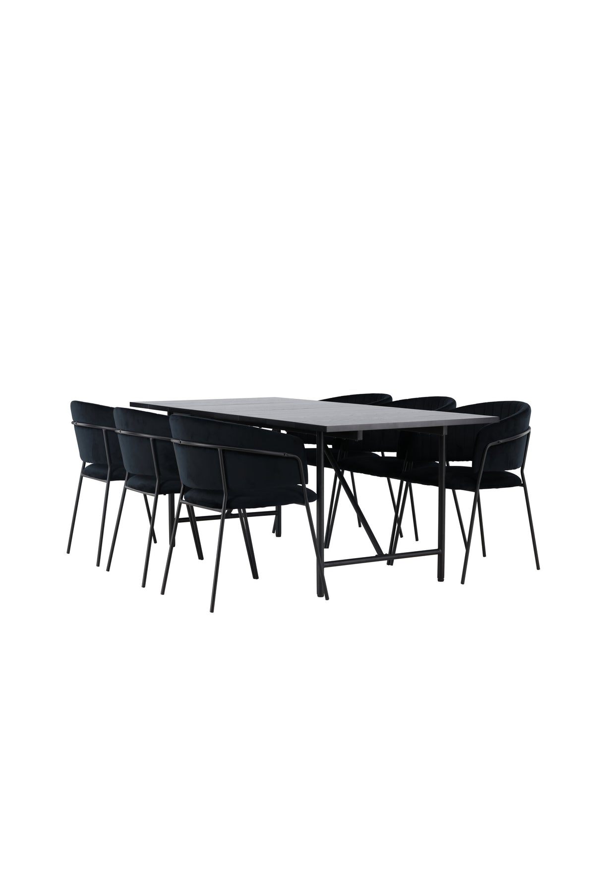 Astrid Esszimmerset + Selma 200cm/6St. in Schwarz präsentiert im Onlineshop von KAQTU Design AG. Esszimmerset ist von Venture Home