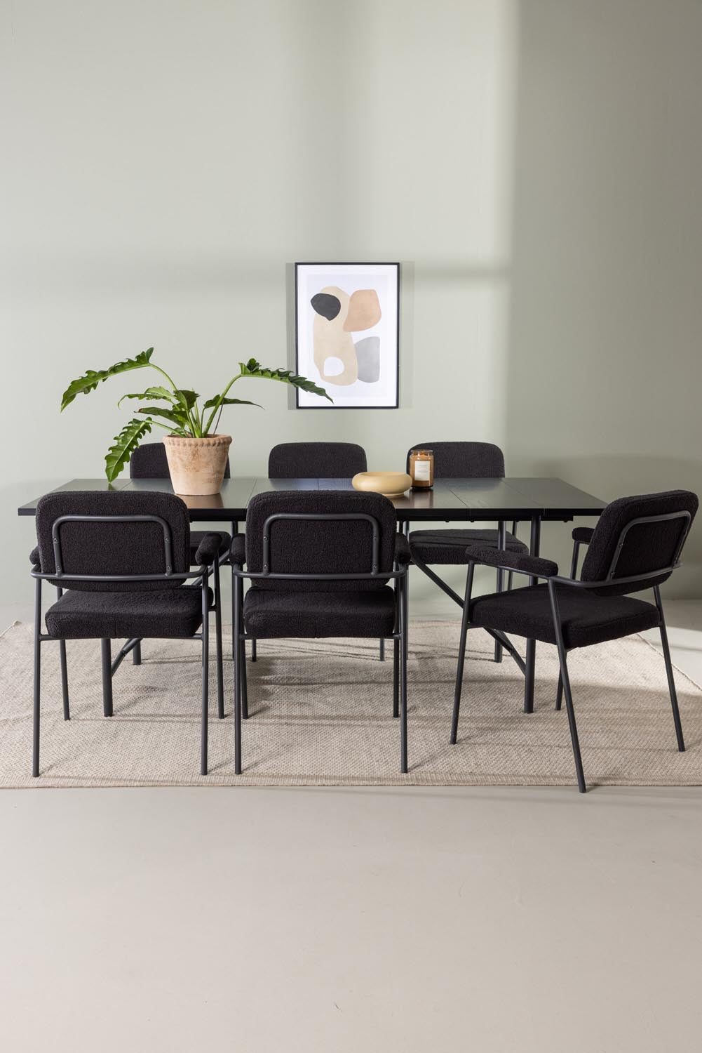 Astrid Esszimmerset + Yesterday 200cm/6St. in Schwarz präsentiert im Onlineshop von KAQTU Design AG. Esszimmerset ist von Venture Home