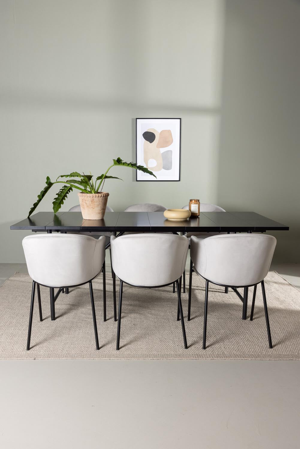 Astrid Esszimmerset + Evelina 200cm/6St. in Schwarzgrau präsentiert im Onlineshop von KAQTU Design AG. Esszimmerset ist von Venture Home