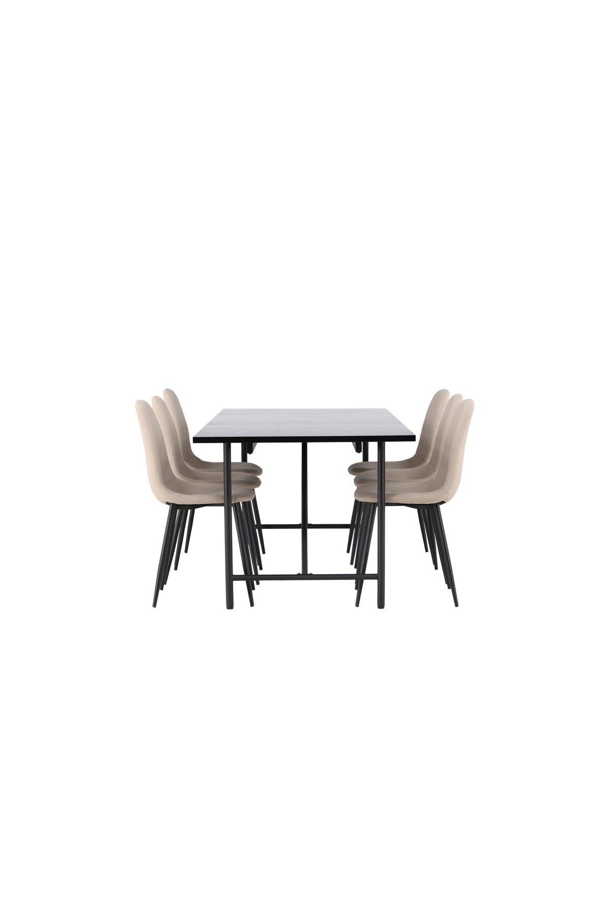 Astrid Esszimmerset + Polar 200cm/6St. in Beige, Schwarz präsentiert im Onlineshop von KAQTU Design AG. Esszimmerset ist von Venture Home