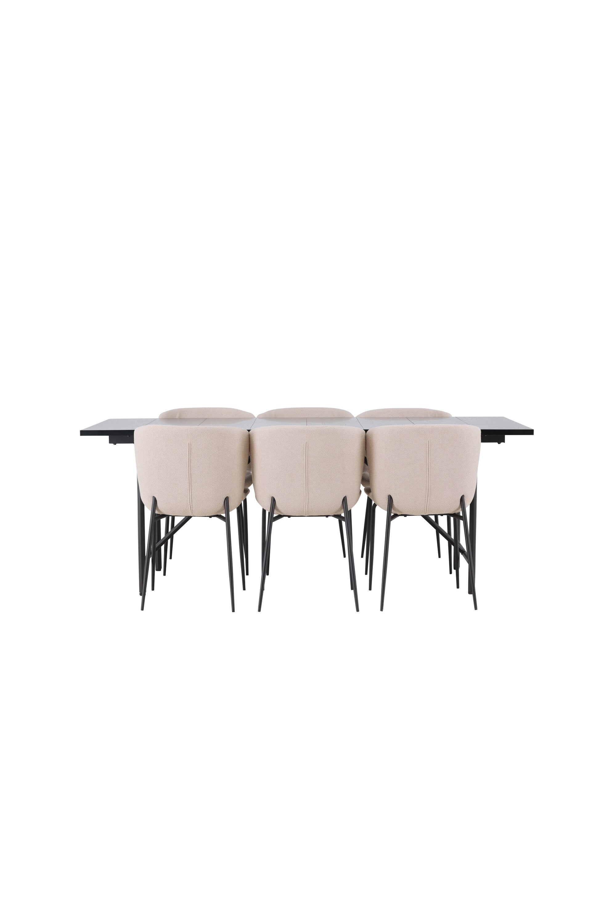 Astrid Esszimmerset + Modesto 200cm/6St. in Beige, Schwarz präsentiert im Onlineshop von KAQTU Design AG. Esszimmerset ist von Venture Home