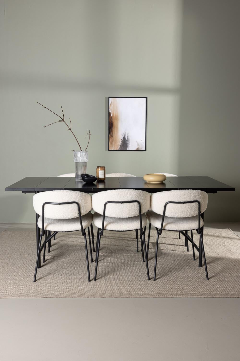 Astrid Esszimmerset + Chico 200cm/6St. in Weiss präsentiert im Onlineshop von KAQTU Design AG. Esszimmerset ist von Venture Home