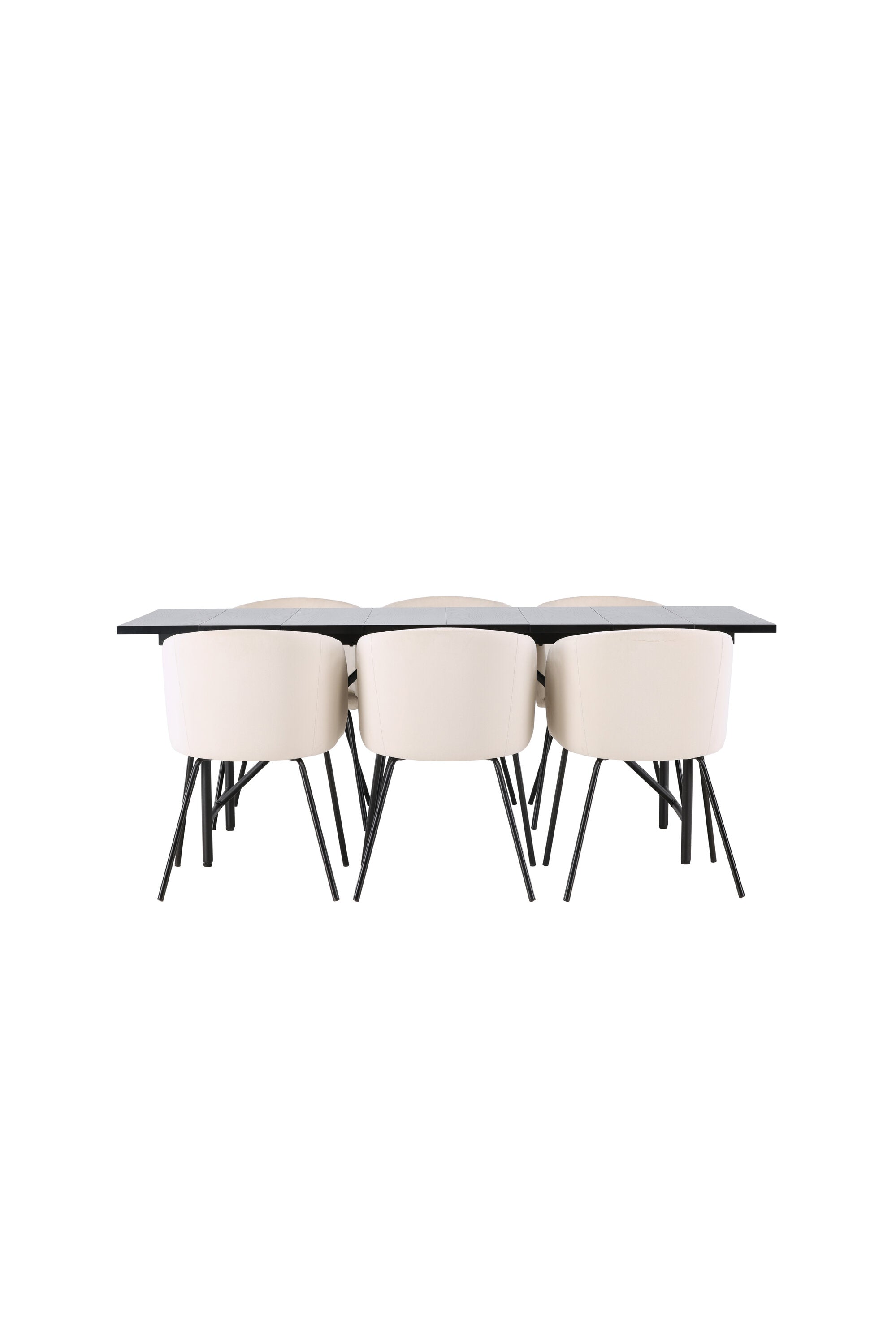 Astrid Esszimmerset + Berit 200cm/6St. in Beige, Schwarz präsentiert im Onlineshop von KAQTU Design AG. Esszimmerset ist von Venture Home