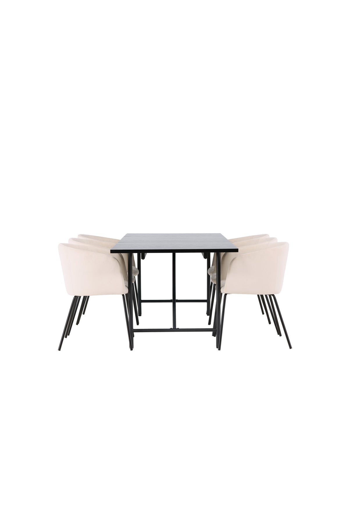 Astrid Esszimmerset + Berit 200cm/6St. in Beige, Schwarz präsentiert im Onlineshop von KAQTU Design AG. Esszimmerset ist von Venture Home