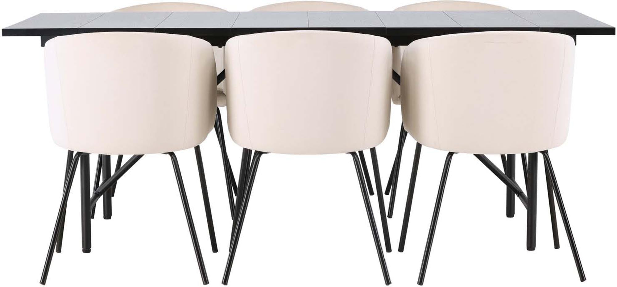 Elegantes Esszimmerset im skandinavischen Design: Astrid Tisch & 6 Berit Stühle, modern & komfortabel.