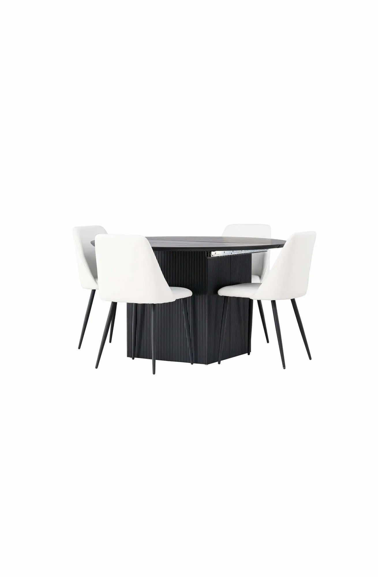 Elegantes Matilda Esszimmerset, 130cm, 4 Stühle, von Venture Home.