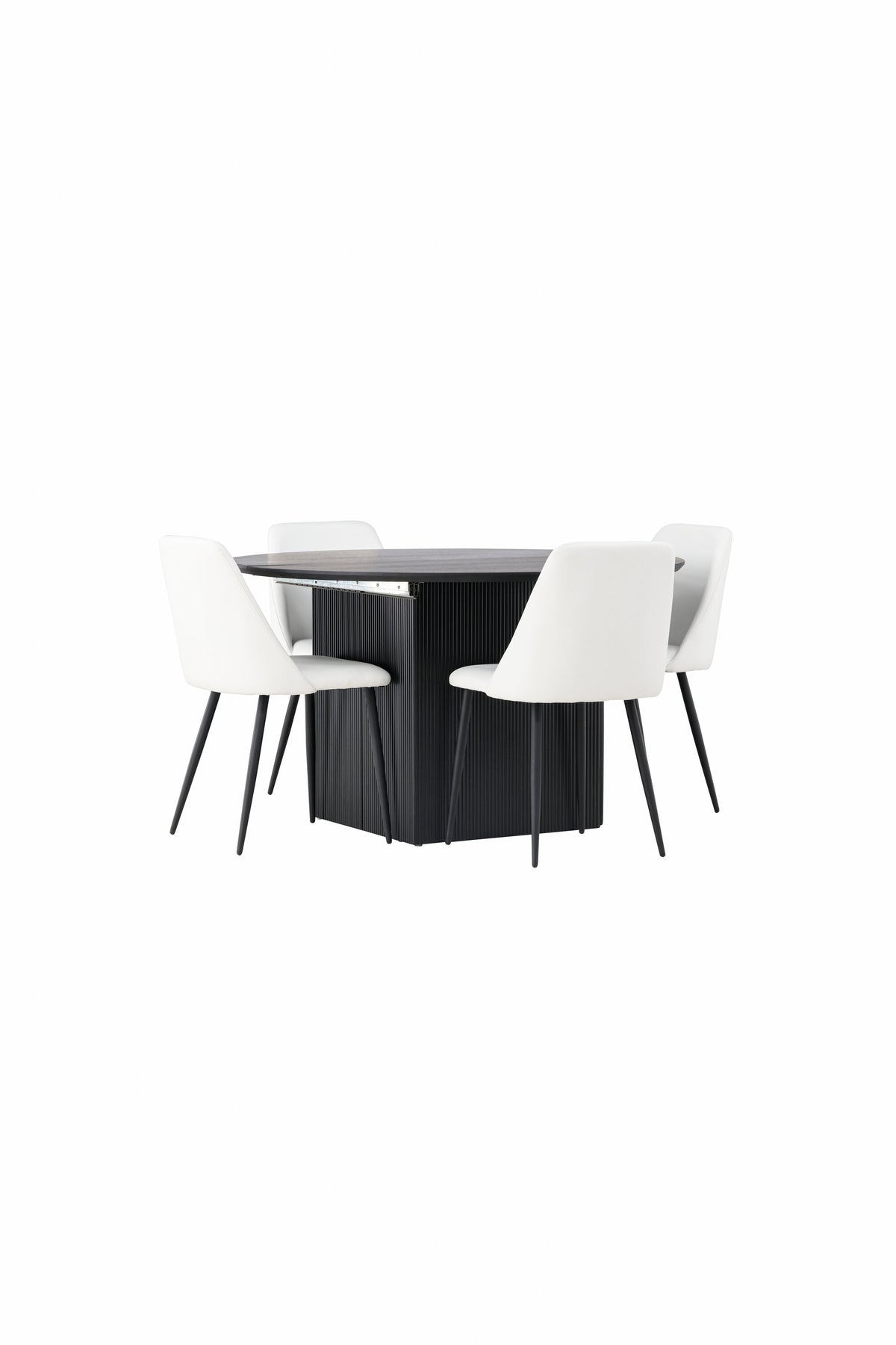 Matilda Esszimmerset + Night ⌀130cm/4St. in Schwarz-Weiss präsentiert im Onlineshop von KAQTU Design AG. Esszimmerset ist von Venture Home