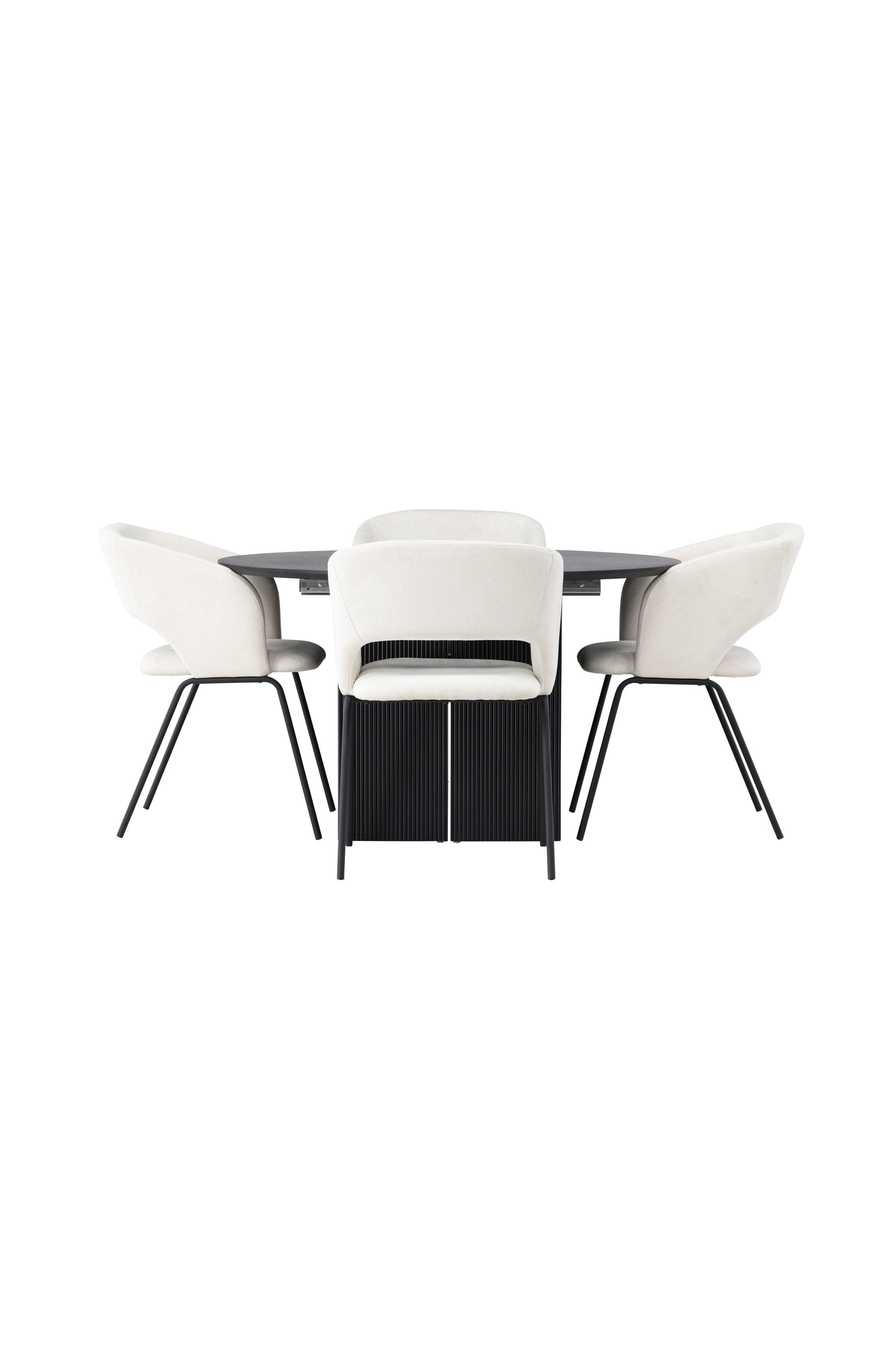 Matilda Esszimmerset + Day ⌀130cm/4St. in Schwarz, gebrochenes Weiss präsentiert im Onlineshop von KAQTU Design AG. Esszimmerset ist von Venture Home