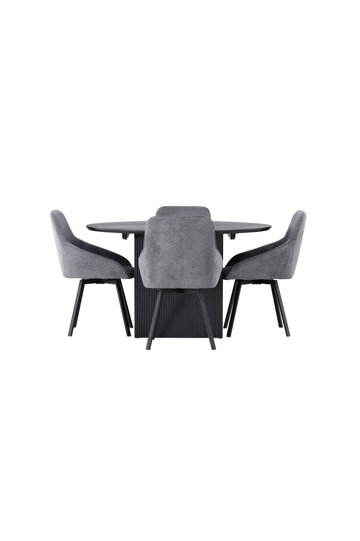 Matilda Esszimmerset + Rosie ⌀130cm/4St. in Schwarzgrau präsentiert im Onlineshop von KAQTU Design AG. Esszimmerset ist von Venture Home
