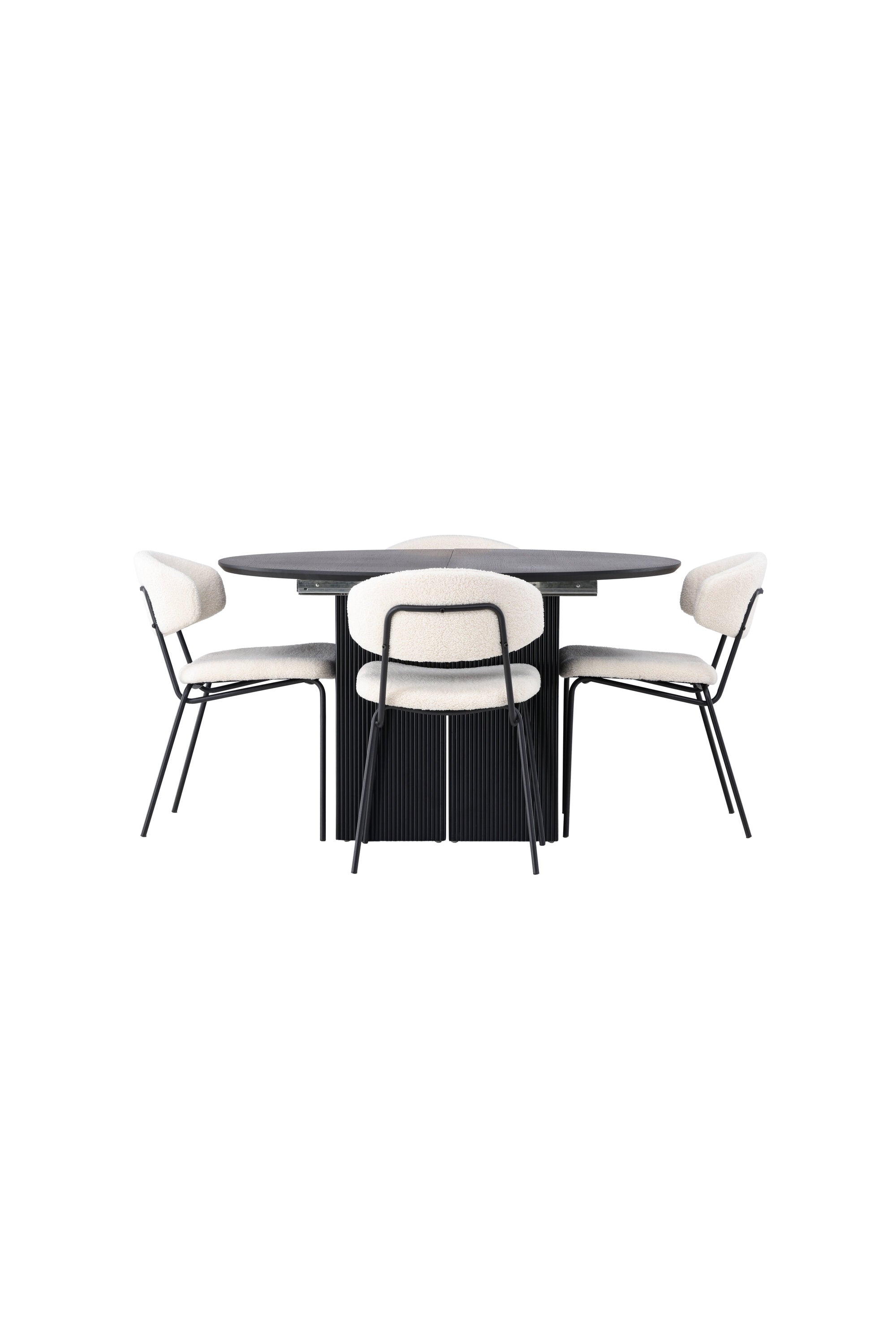 Matilda Esszimmerset + Chico ⌀130cm/4St. in Weiss präsentiert im Onlineshop von KAQTU Design AG. Esszimmerset ist von Venture Home
