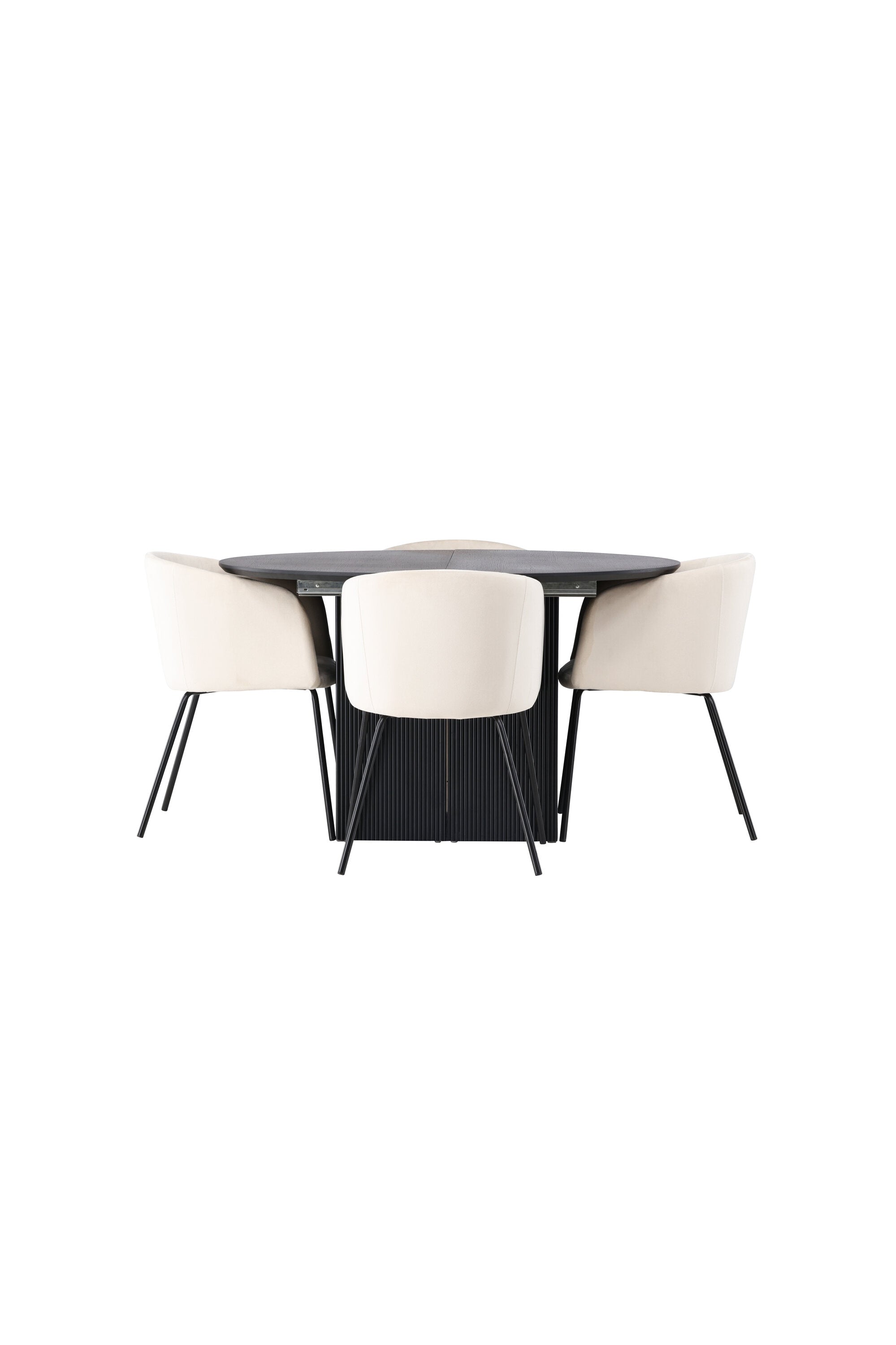 Matilda Esszimmerset + Berit ⌀130cm/4St. in Beige, Schwarz präsentiert im Onlineshop von KAQTU Design AG. Esszimmerset ist von Venture Home