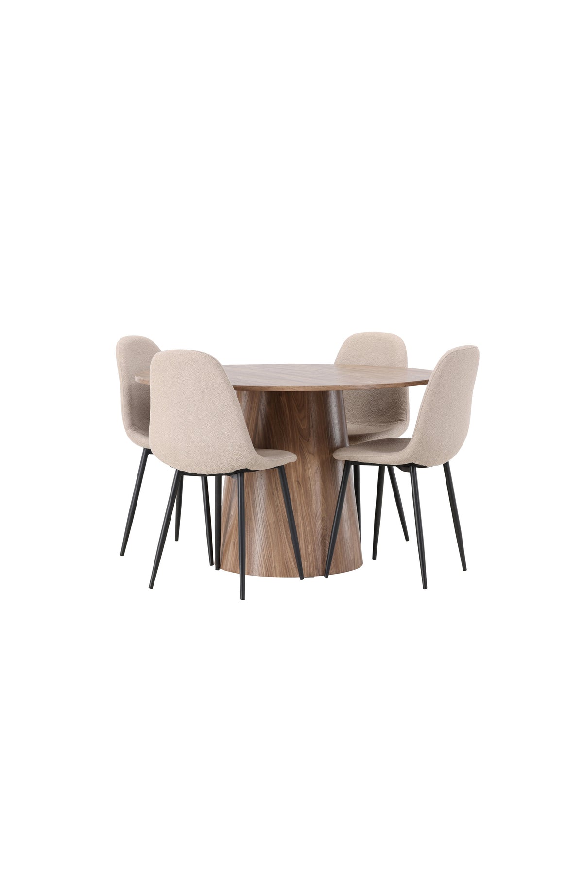 Lanzo Esszimmerset + Polar ⌀120cm/4St. in Natur / Beige / Schwarz präsentiert im Onlineshop von KAQTU Design AG. Esszimmerset ist von Venture Home