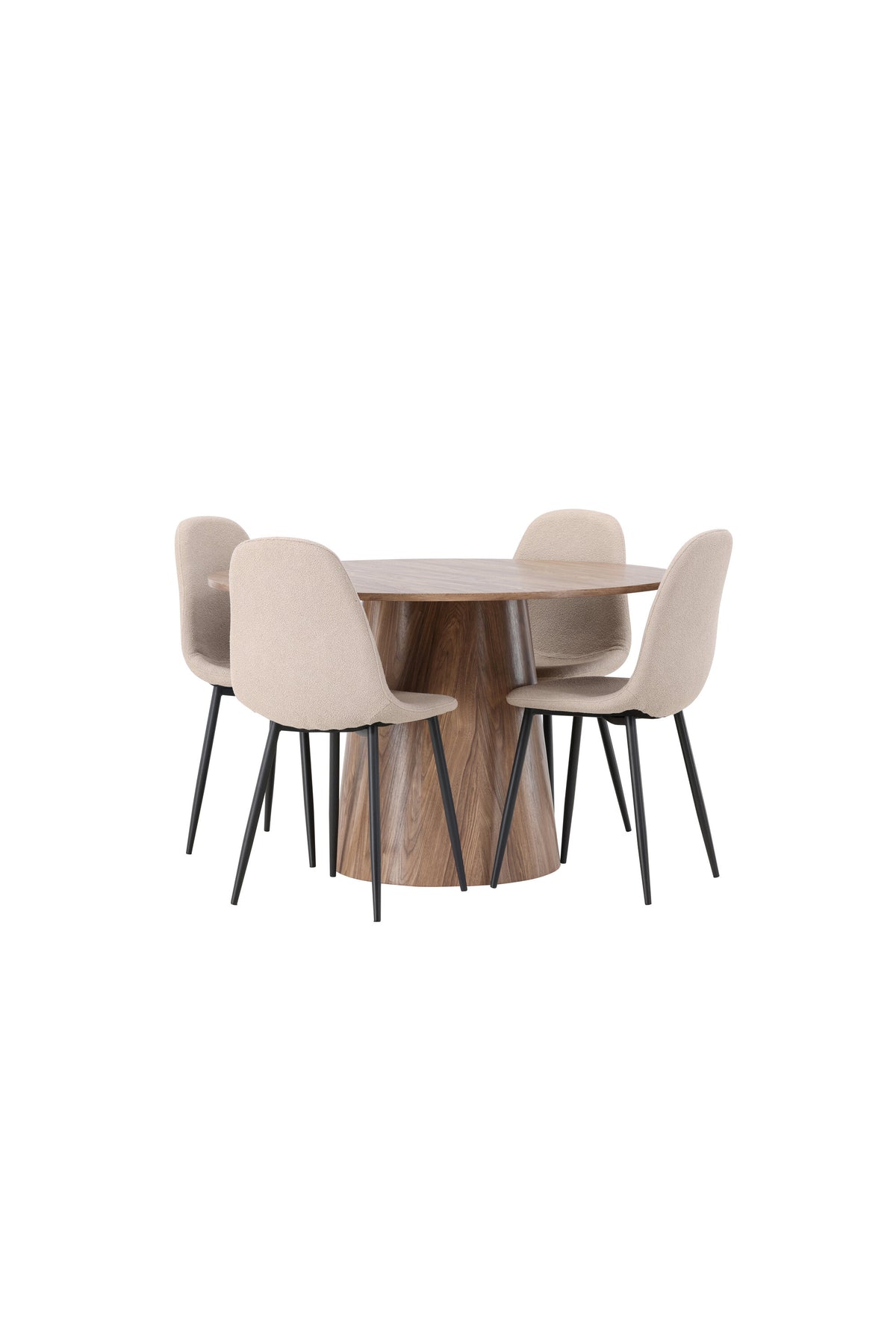 Lanzo Esszimmerset + Polar ⌀120cm/4St. in Natur / Beige / Schwarz präsentiert im Onlineshop von KAQTU Design AG. Esszimmerset ist von Venture Home