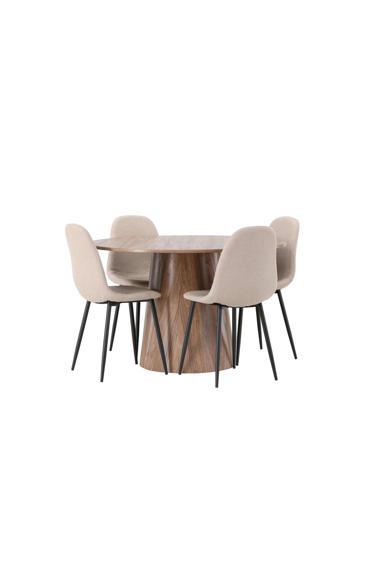 Lanzo Esszimmerset + Polar ⌀120cm/4St. in Natur / Beige / Schwarz präsentiert im Onlineshop von KAQTU Design AG. Esszimmerset ist von Venture Home