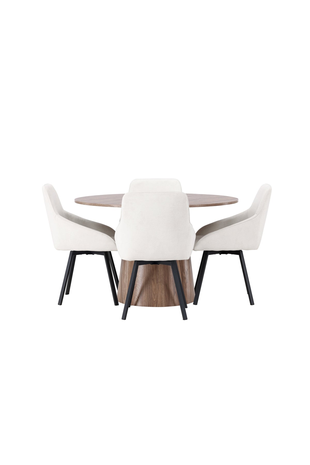 Lanzo Esszimmerset + Rosie ⌀120cm/4St. in Natur / Beige / Schwarz präsentiert im Onlineshop von KAQTU Design AG. Esszimmerset ist von Venture Home