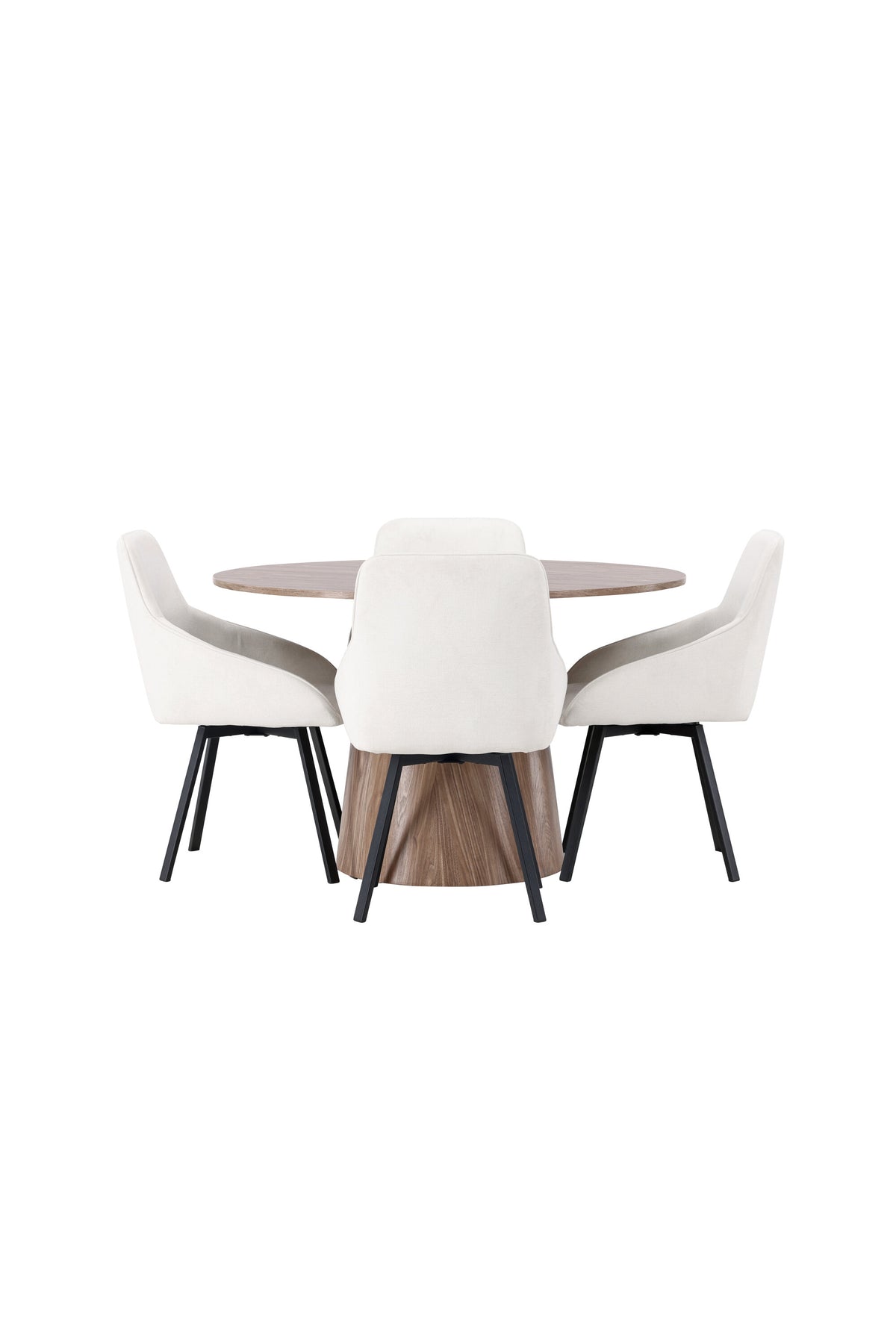 Lanzo Esszimmerset + Rosie ⌀120cm/4St. in Natur / Beige / Schwarz präsentiert im Onlineshop von KAQTU Design AG. Esszimmerset ist von Venture Home