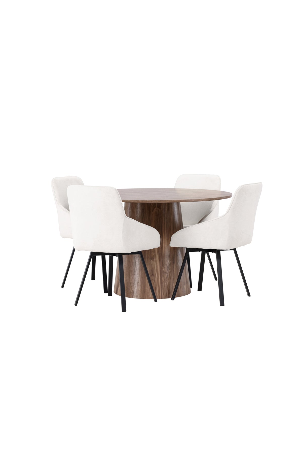 Lanzo Esszimmerset + Rosie ⌀120cm/4St. in Natur / Beige / Schwarz präsentiert im Onlineshop von KAQTU Design AG. Esszimmerset ist von Venture Home