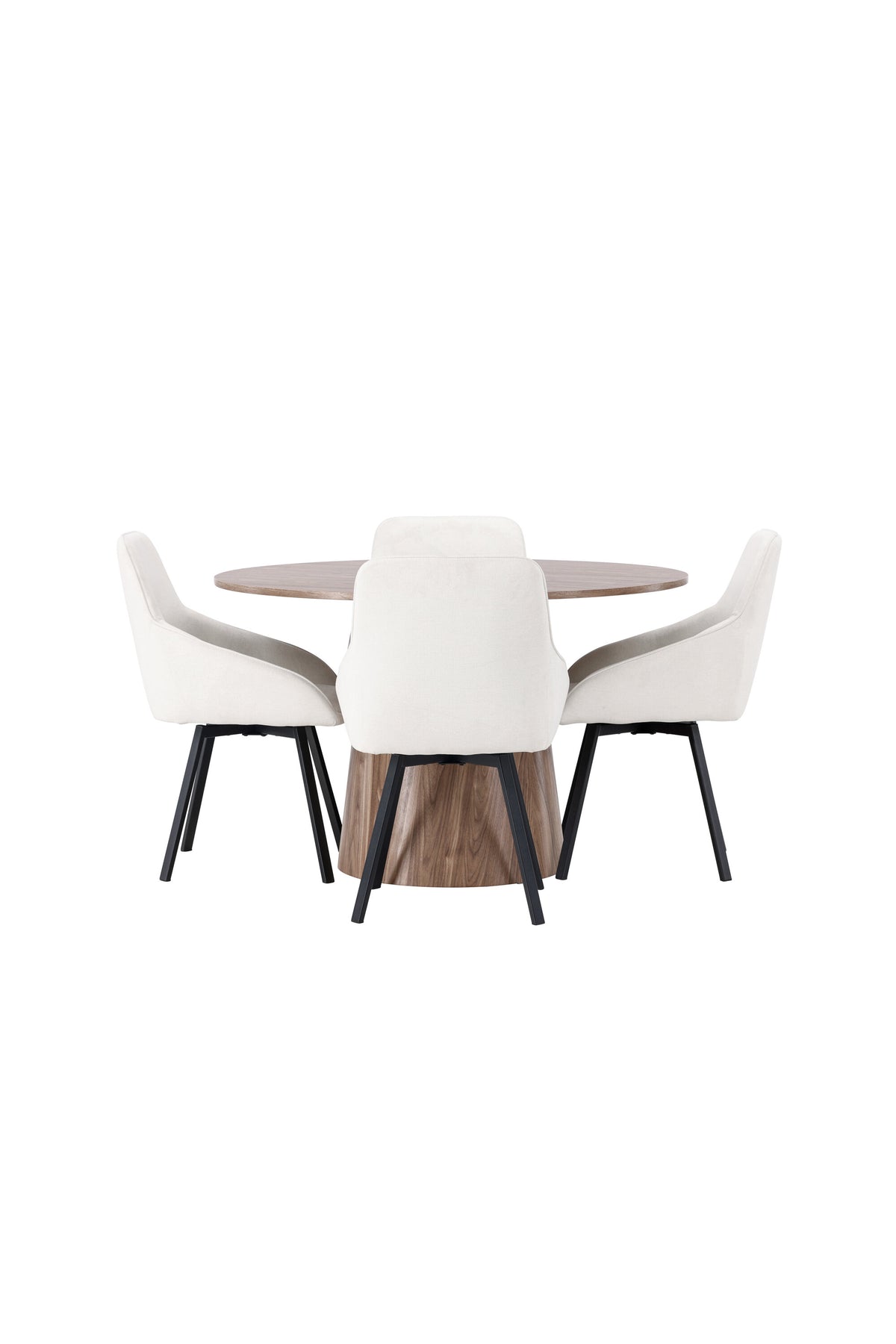 Lanzo Esszimmerset + Rosie ⌀120cm/4St. in Natur / Beige / Schwarz präsentiert im Onlineshop von KAQTU Design AG. Esszimmerset ist von Venture Home
