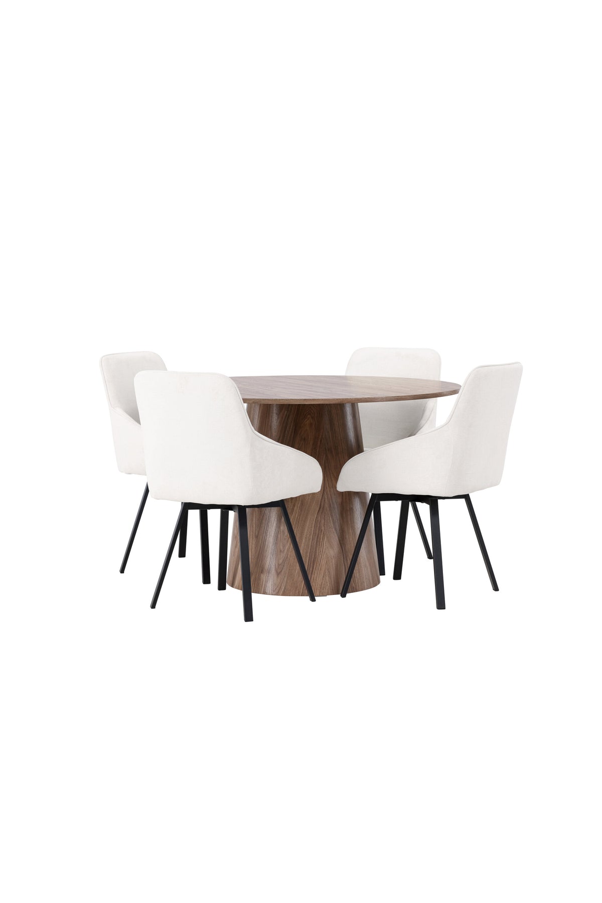 Lanzo Esszimmerset + Rosie ⌀120cm/4St. in Natur / Beige / Schwarz präsentiert im Onlineshop von KAQTU Design AG. Esszimmerset ist von Venture Home