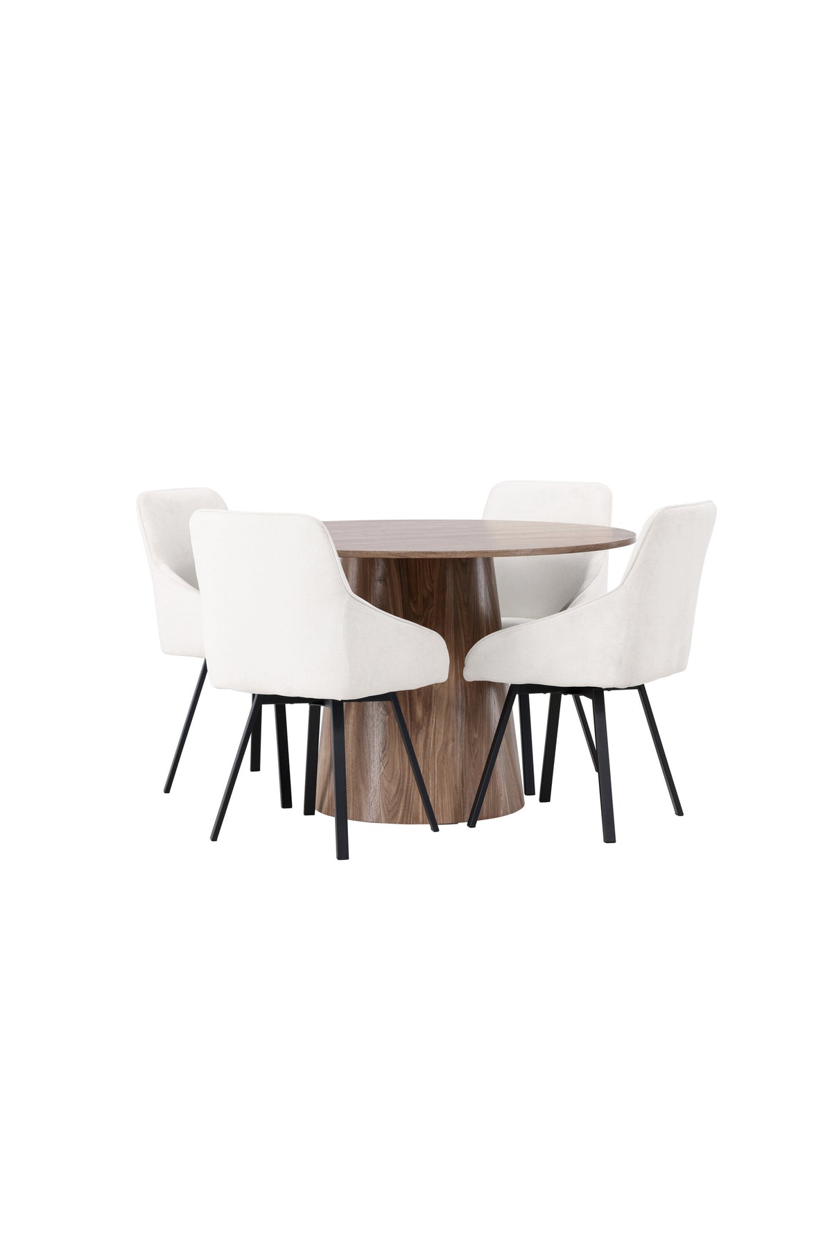 Lanzo Esszimmerset + Rosie ⌀120cm/4St. in Natur / Beige / Schwarz präsentiert im Onlineshop von KAQTU Design AG. Esszimmerset ist von Venture Home