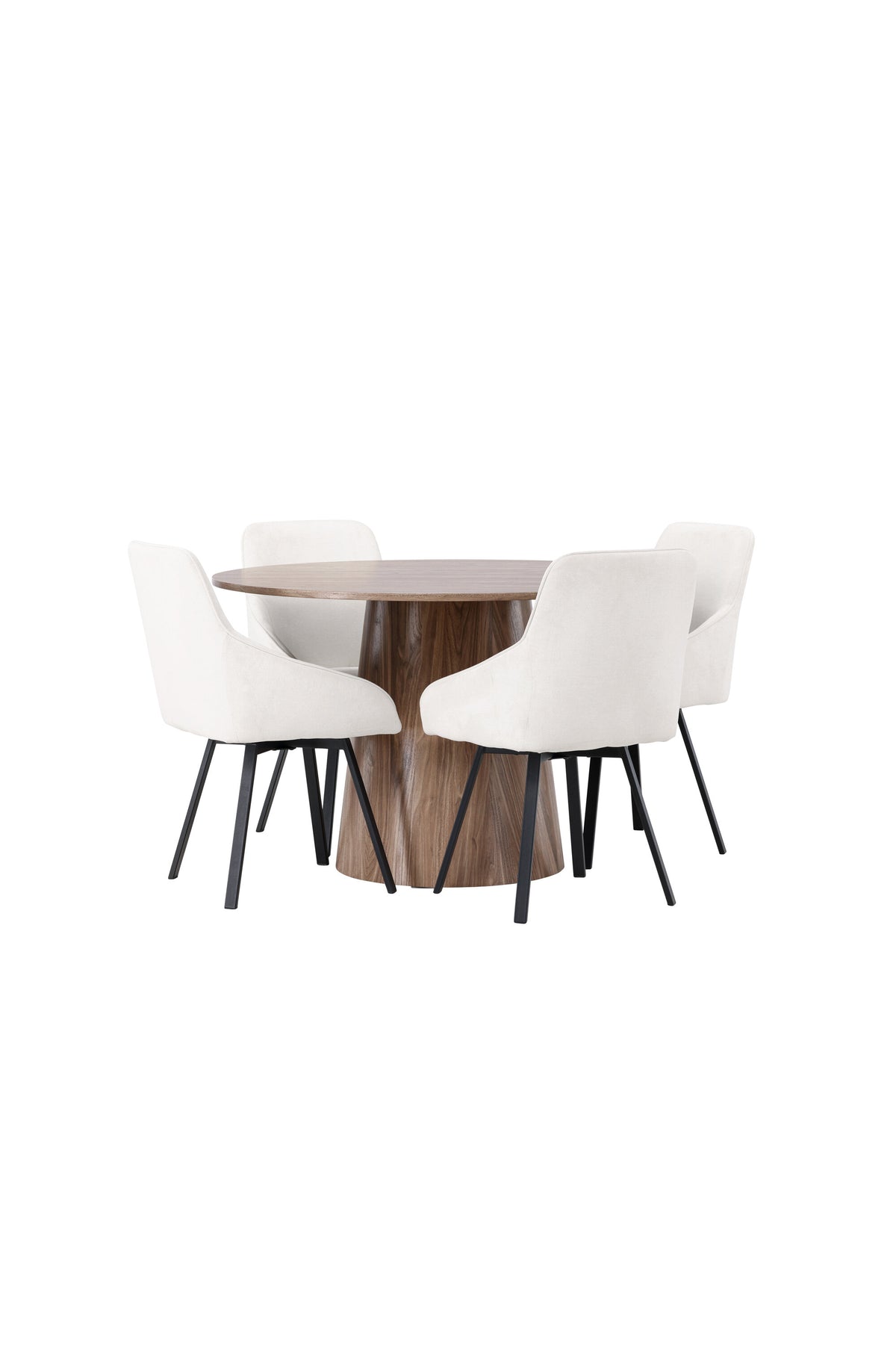 Lanzo Esszimmerset + Rosie ⌀120cm/4St. in Natur / Beige / Schwarz präsentiert im Onlineshop von KAQTU Design AG. Esszimmerset ist von Venture Home