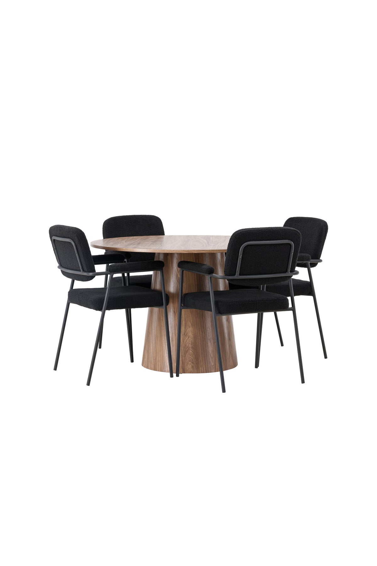 Lanzo Esszimmerset + Yesterday ⌀120cm/4St. in Natur / Schwarz präsentiert im Onlineshop von KAQTU Design AG. Esszimmerset ist von Venture Home