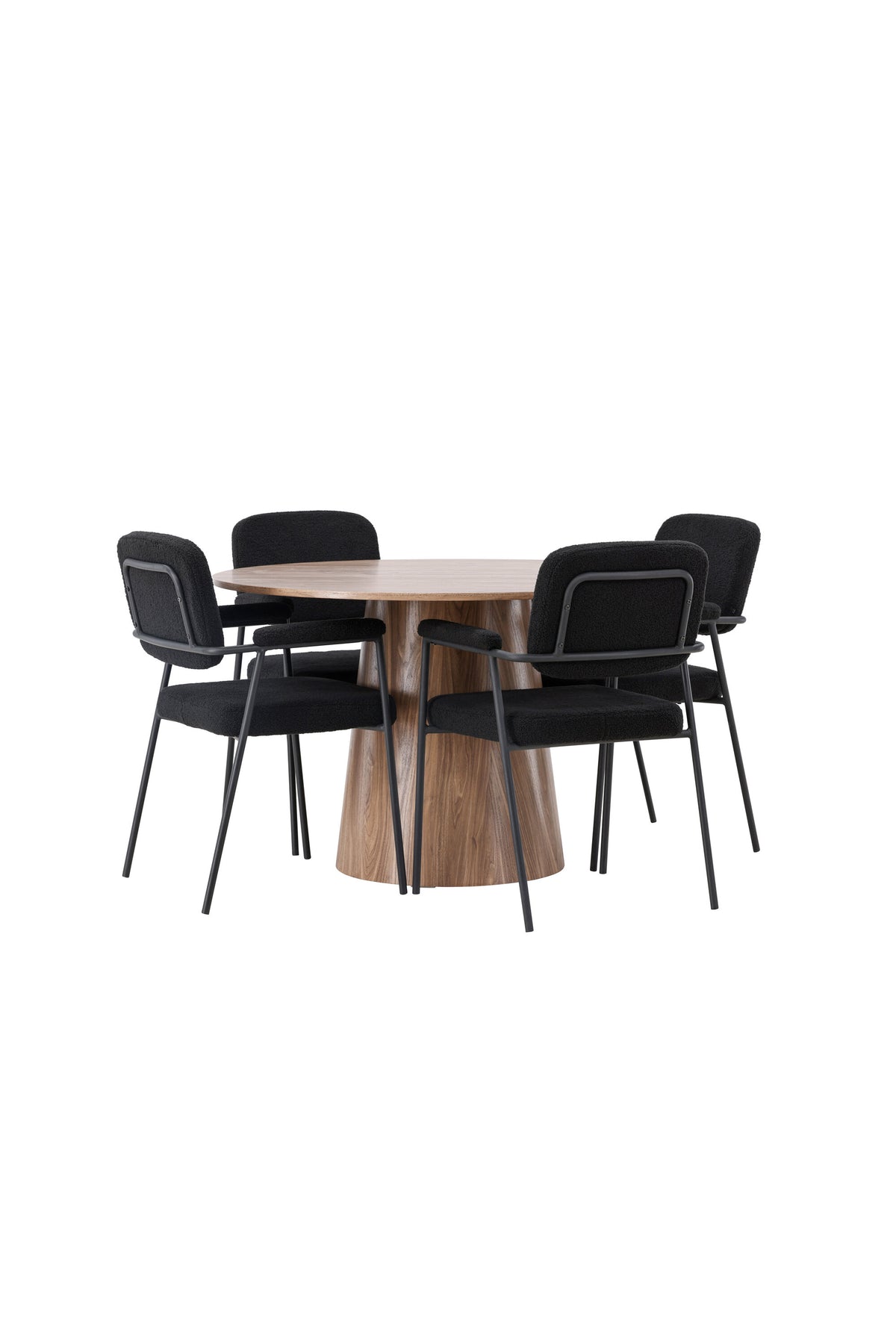 Lanzo Esszimmerset + Yesterday ⌀120cm/4St. in Natur / Schwarz präsentiert im Onlineshop von KAQTU Design AG. Esszimmerset ist von Venture Home