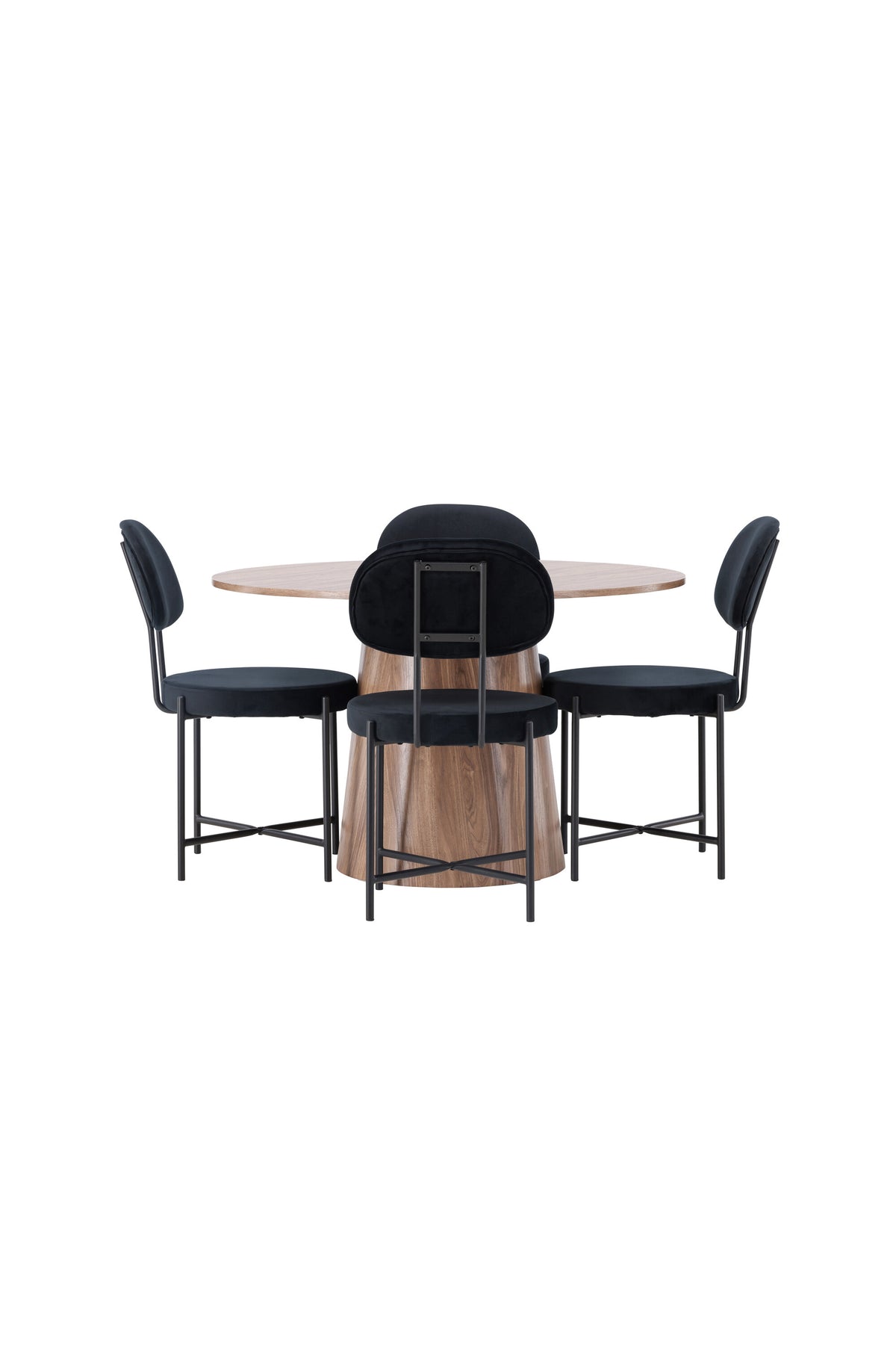 Lanzo Esszimmerset + Stella ⌀120cm/4St. in Natur / Schwarz präsentiert im Onlineshop von KAQTU Design AG. Esszimmerset ist von Venture Home