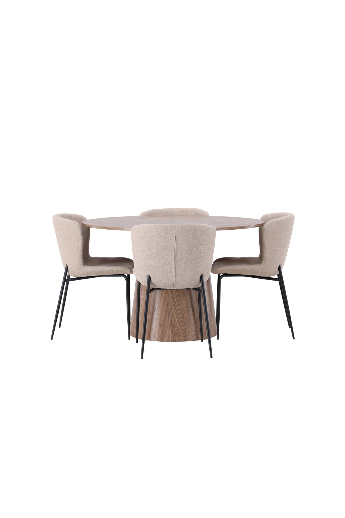 Lanzo Esszimmerset + Modesto ⌀120cm/4St. in Beige / Schwarz präsentiert im Onlineshop von KAQTU Design AG. Esszimmerset ist von Venture Home