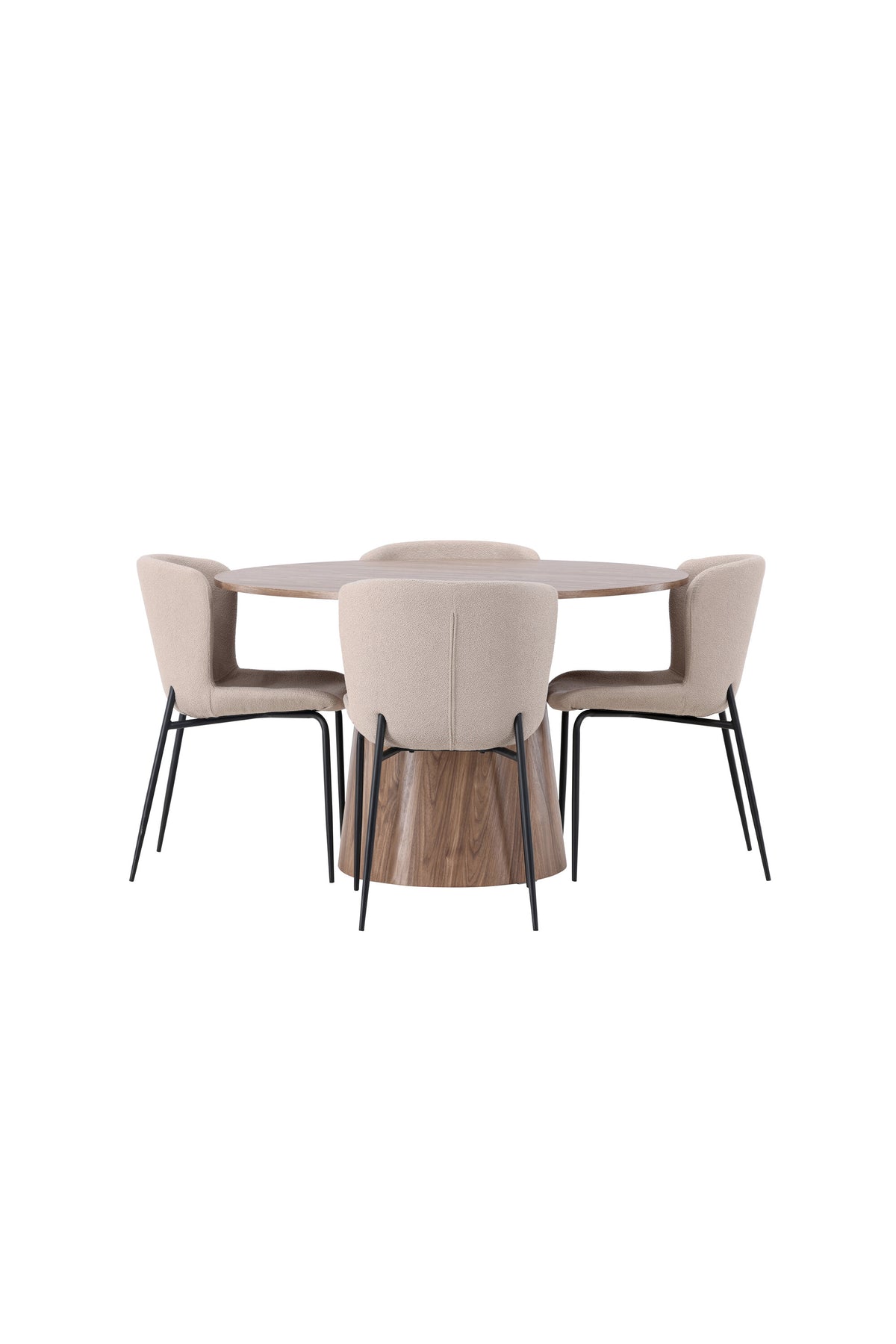 Lanzo Esszimmerset + Modesto ⌀120cm/4St. in Beige / Schwarz präsentiert im Onlineshop von KAQTU Design AG. Esszimmerset ist von Venture Home