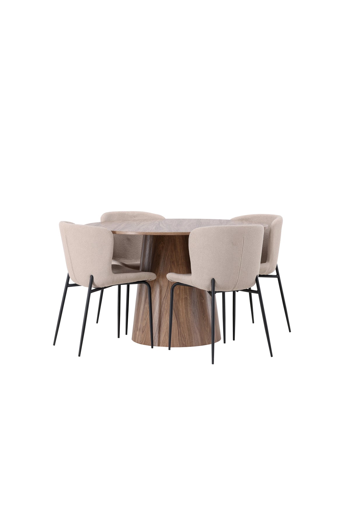 Lanzo Esszimmerset + Modesto ⌀120cm/4St. in Beige / Schwarz präsentiert im Onlineshop von KAQTU Design AG. Esszimmerset ist von Venture Home