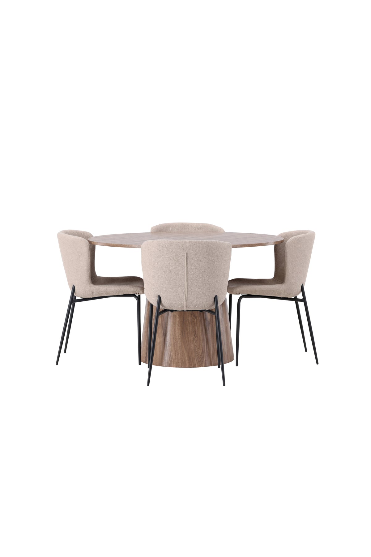 Lanzo Esszimmerset + Modesto ⌀120cm/4St. in Beige / Schwarz präsentiert im Onlineshop von KAQTU Design AG. Esszimmerset ist von Venture Home