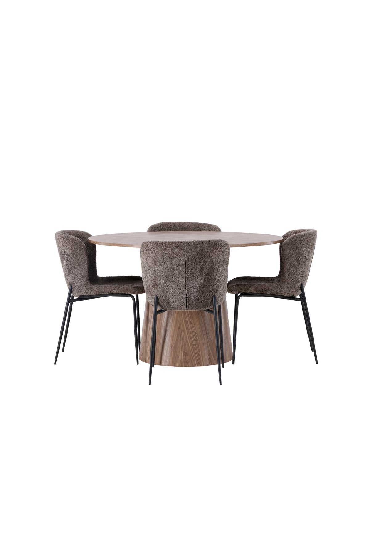 Lanzo Esszimmerset + Modesto ⌀120cm/4St. in Schwarz / Dunkelgrau präsentiert im Onlineshop von KAQTU Design AG. Esszimmerset ist von Venture Home