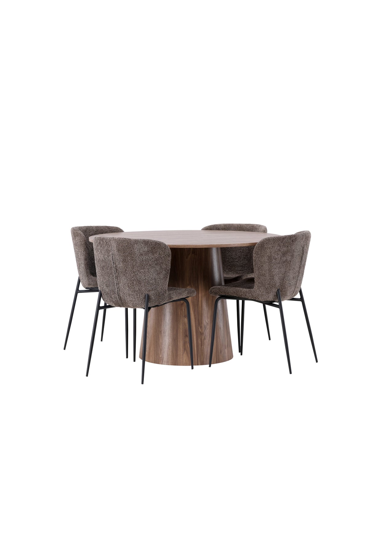 Lanzo Esszimmerset + Modesto ⌀120cm/4St. in Schwarz / Dunkelgrau präsentiert im Onlineshop von KAQTU Design AG. Esszimmerset ist von Venture Home