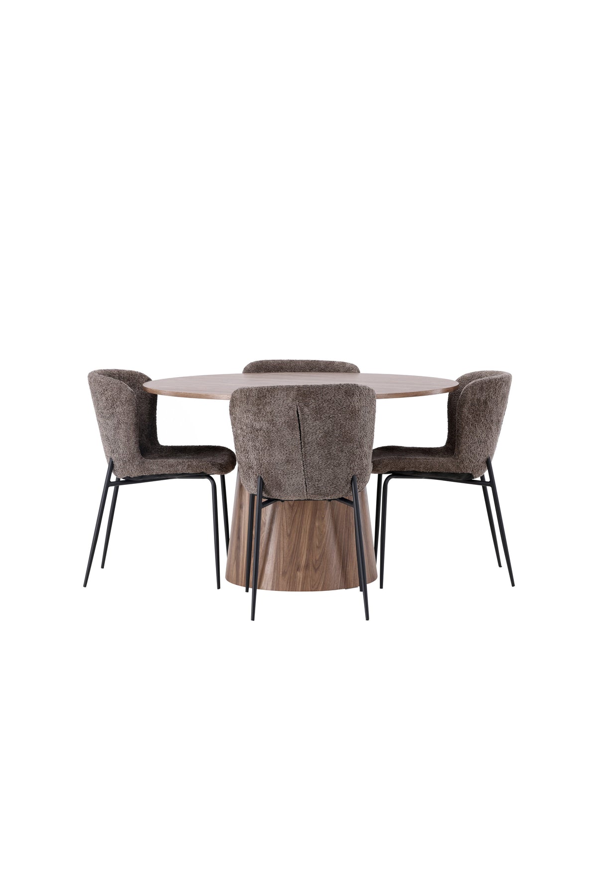 Lanzo Esszimmerset + Modesto ⌀120cm/4St. in Schwarz / Dunkelgrau präsentiert im Onlineshop von KAQTU Design AG. Esszimmerset ist von Venture Home