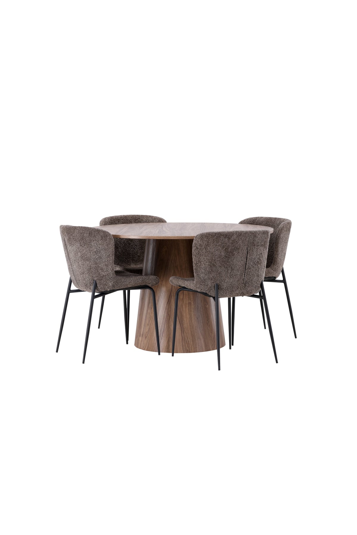 Lanzo Esszimmerset + Modesto ⌀120cm/4St. in Schwarz / Dunkelgrau präsentiert im Onlineshop von KAQTU Design AG. Esszimmerset ist von Venture Home