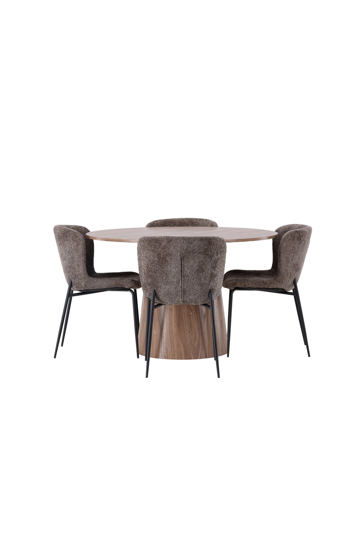 Lanzo Esszimmerset + Modesto ⌀120cm/4St. in Schwarz / Dunkelgrau präsentiert im Onlineshop von KAQTU Design AG. Esszimmerset ist von Venture Home