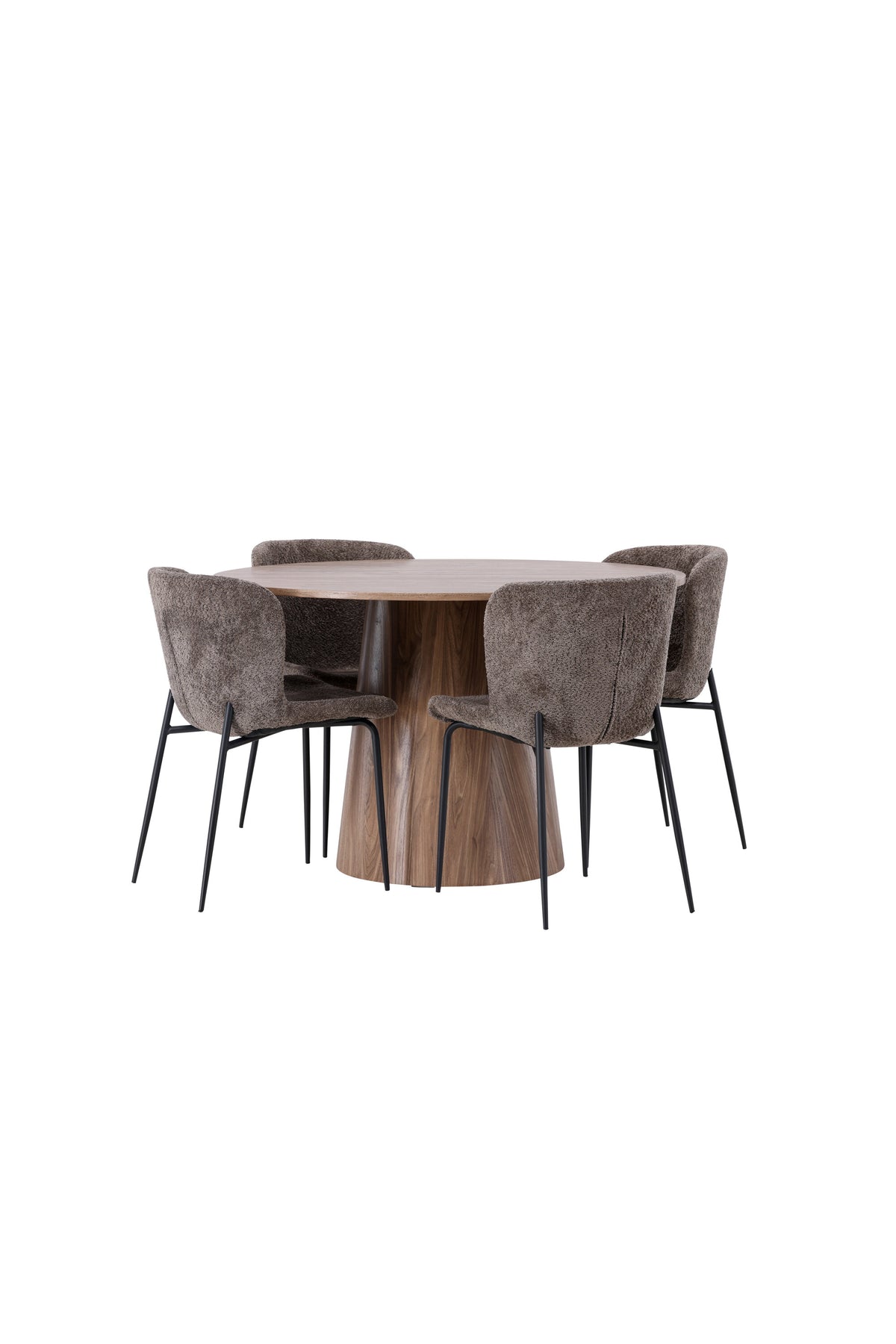 Lanzo Esszimmerset + Modesto ⌀120cm/4St. in Schwarz / Dunkelgrau präsentiert im Onlineshop von KAQTU Design AG. Esszimmerset ist von Venture Home