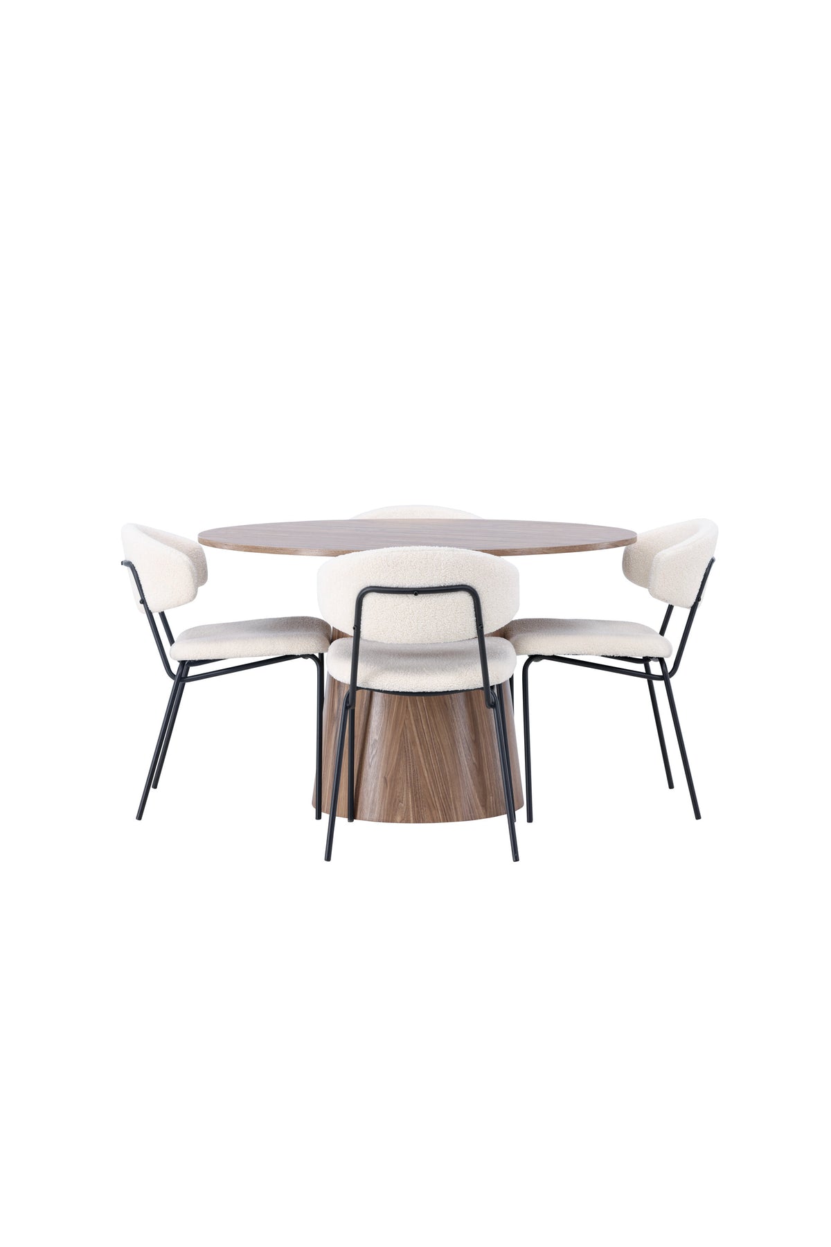 Lanzo Esszimmerset + Chico ⌀120cm/4St. in Natur / Weiss präsentiert im Onlineshop von KAQTU Design AG. Esszimmerset ist von Venture Home