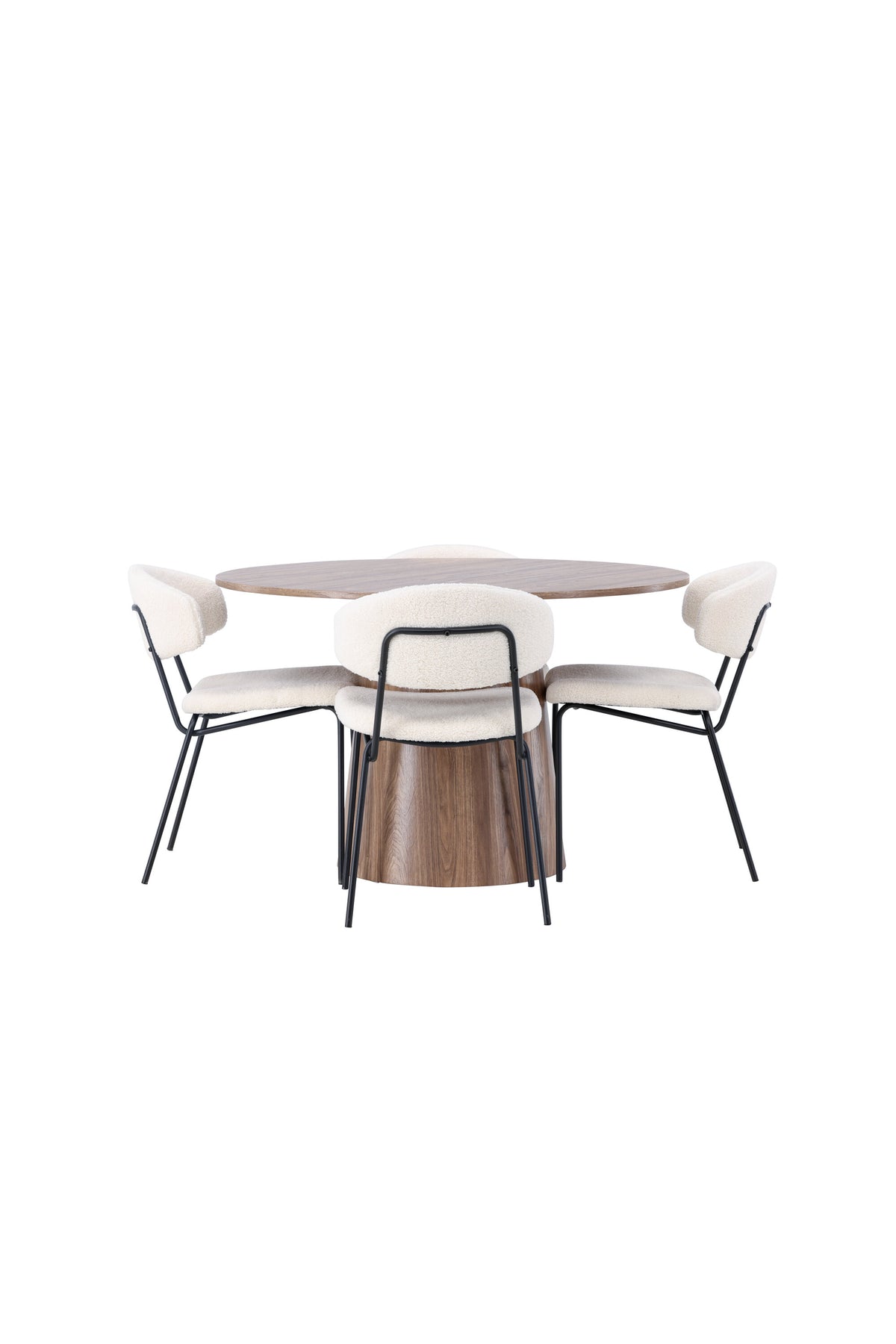 Lanzo Esszimmerset + Chico ⌀120cm/4St. in Natur / Weiss präsentiert im Onlineshop von KAQTU Design AG. Esszimmerset ist von Venture Home