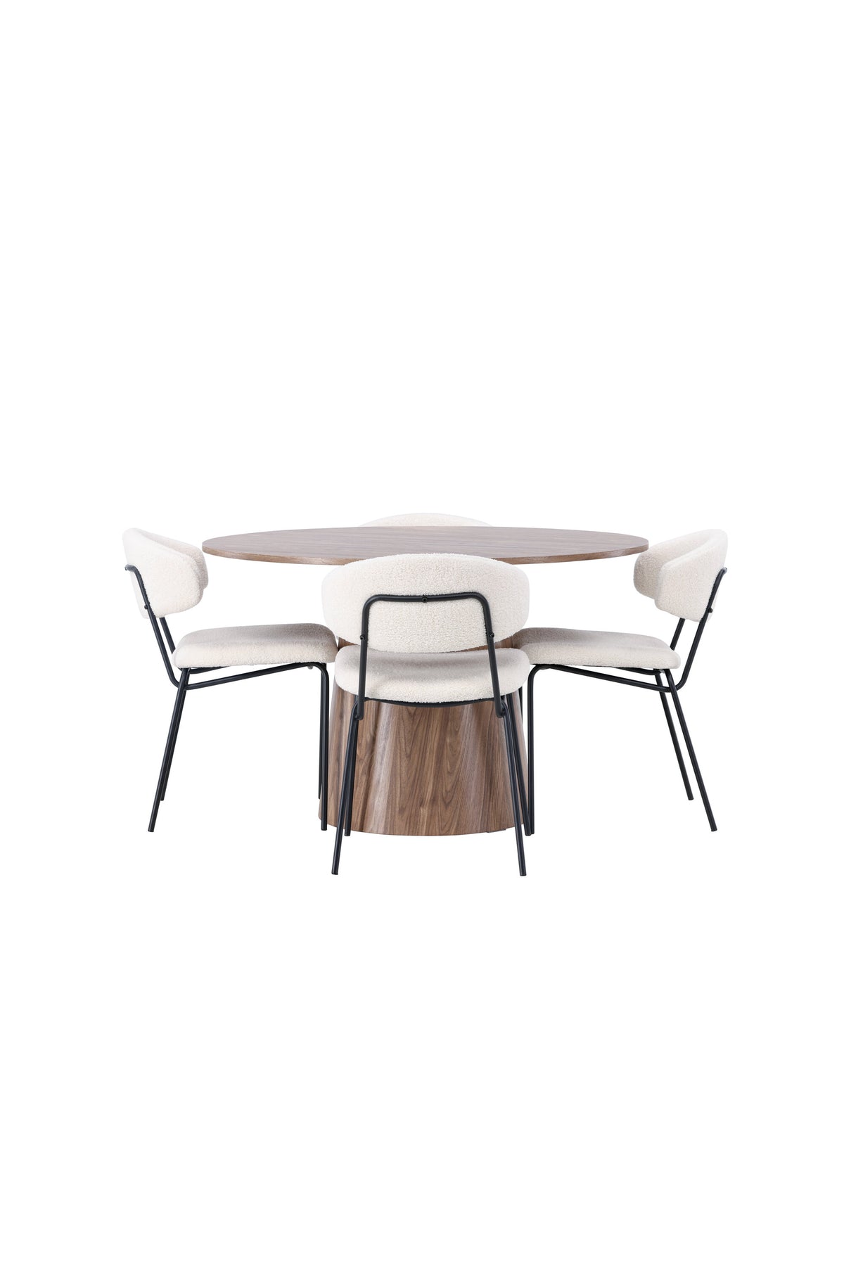 Lanzo Esszimmerset + Chico ⌀120cm/4St. in Natur / Weiss präsentiert im Onlineshop von KAQTU Design AG. Esszimmerset ist von Venture Home