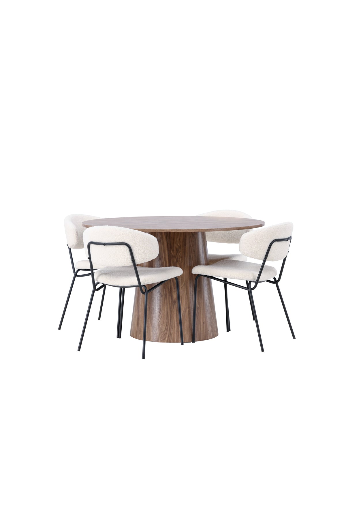 Lanzo Esszimmerset + Chico ⌀120cm/4St. in Natur / Weiss präsentiert im Onlineshop von KAQTU Design AG. Esszimmerset ist von Venture Home