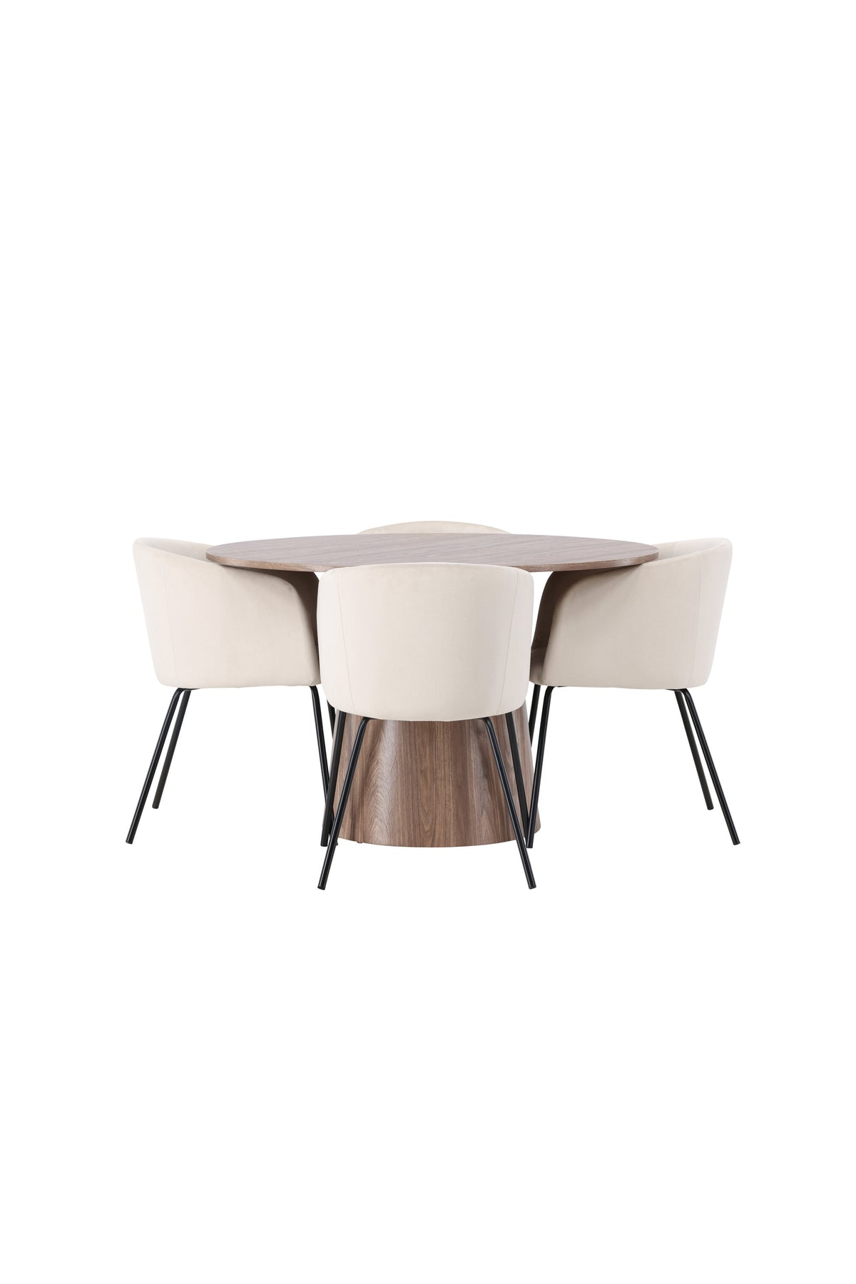 Lanzo Esszimmerset + Berit ⌀120cm/4St. in Beige / Schwarz präsentiert im Onlineshop von KAQTU Design AG. Esszimmerset ist von Venture Home