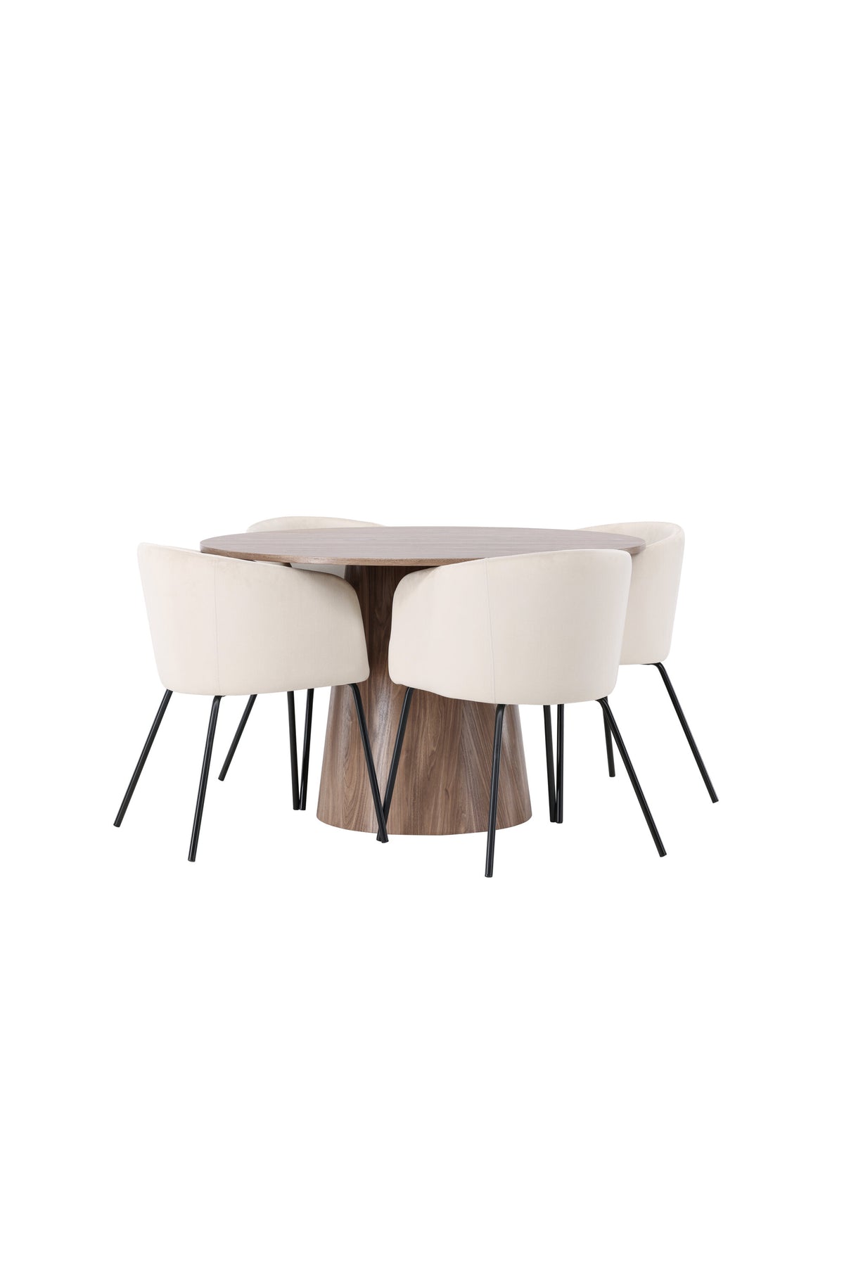 Lanzo Esszimmerset + Berit ⌀120cm/4St. in Beige / Schwarz präsentiert im Onlineshop von KAQTU Design AG. Esszimmerset ist von Venture Home