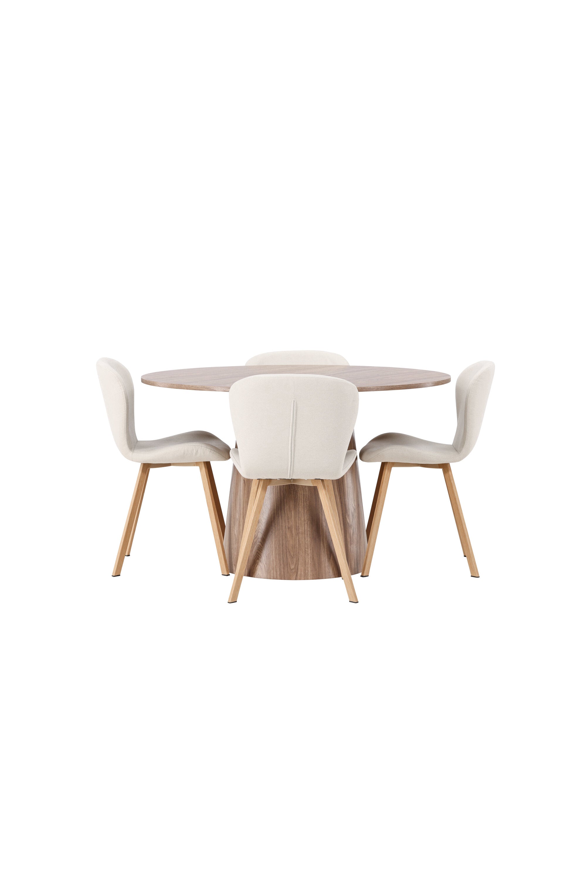 Lanzo Esszimmerset + Lilja ⌀120cm/4St. in Beige, Natur präsentiert im Onlineshop von KAQTU Design AG. Esszimmerset ist von Venture Home