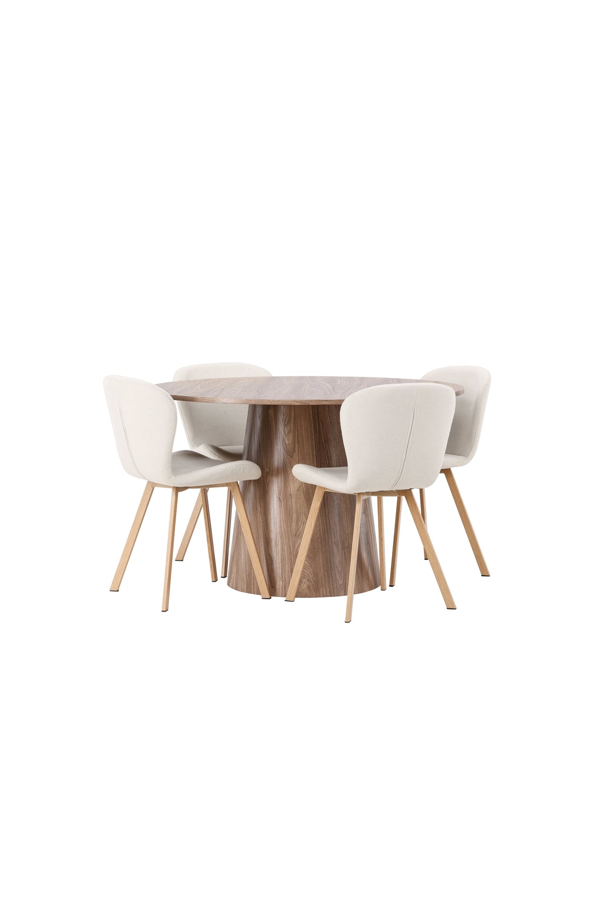 Lanzo Esszimmerset + Lilja ⌀120cm/4St. in Beige, Natur präsentiert im Onlineshop von KAQTU Design AG. Esszimmerset ist von Venture Home
