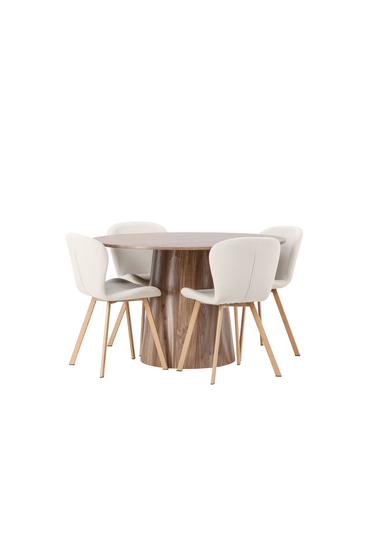 Lanzo Esszimmerset + Lilja ⌀120cm/4St. in Beige, Natur präsentiert im Onlineshop von KAQTU Design AG. Esszimmerset ist von Venture Home